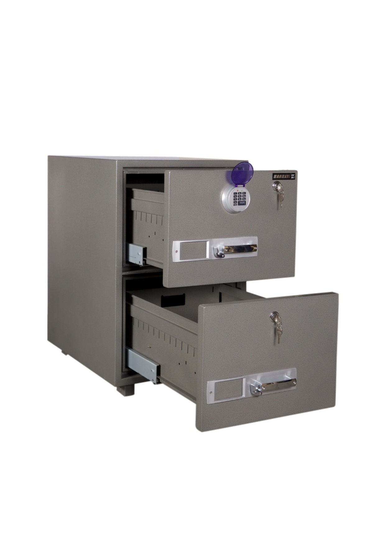 Mahmayi-Secureplus 680-2Dk 2 Dial Lockable Drawer Storage Hammertone Paint (2 Drawer, Key + Digital Dial) 5