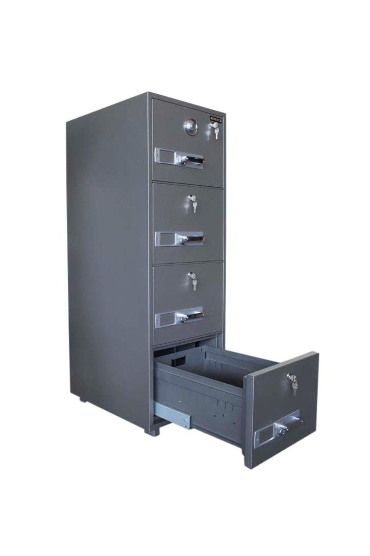 Mahmayi-Secure Plus Locking Dial For Better Organisation 4 Drawer Fire Filing Cabinet - 680-4DK, Grey 5