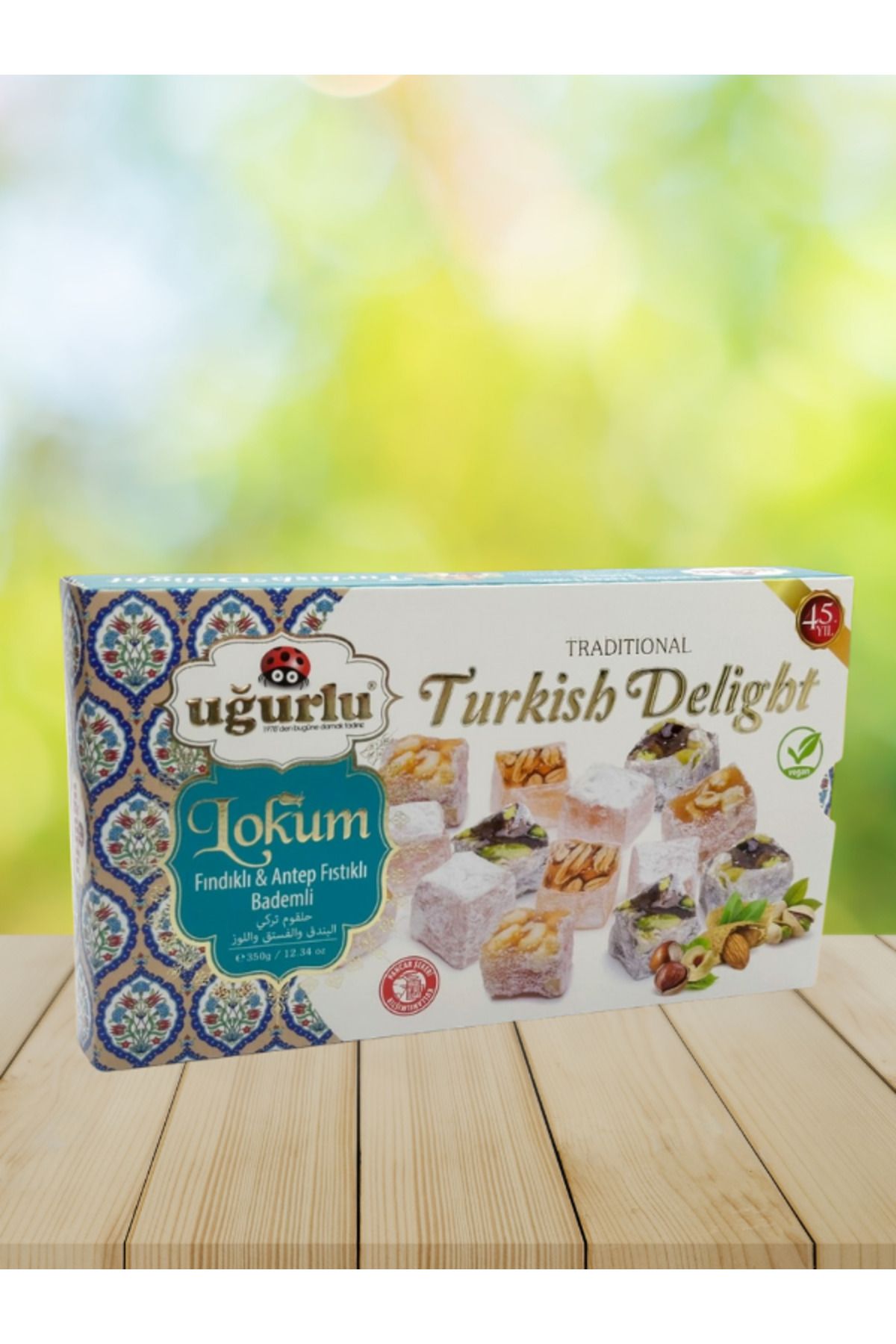 yöresel Lokum Uğurlu Motifli Fındıklı ve Bademli 350 gr.