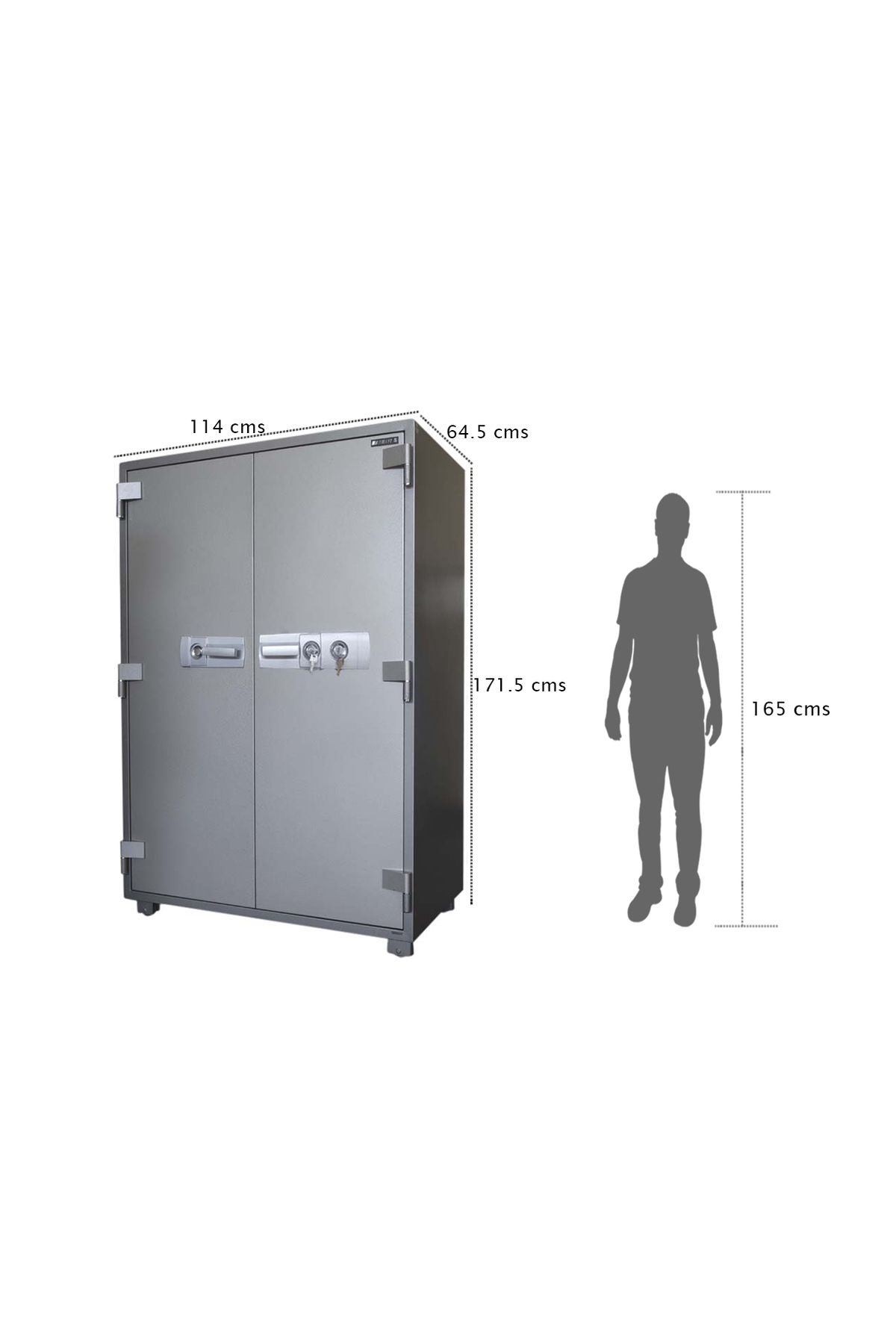 Mahmayi-Secure Plus Fire Cupboard With Two Lockable Drawers With Multi Adjustable (Key + Key) 6