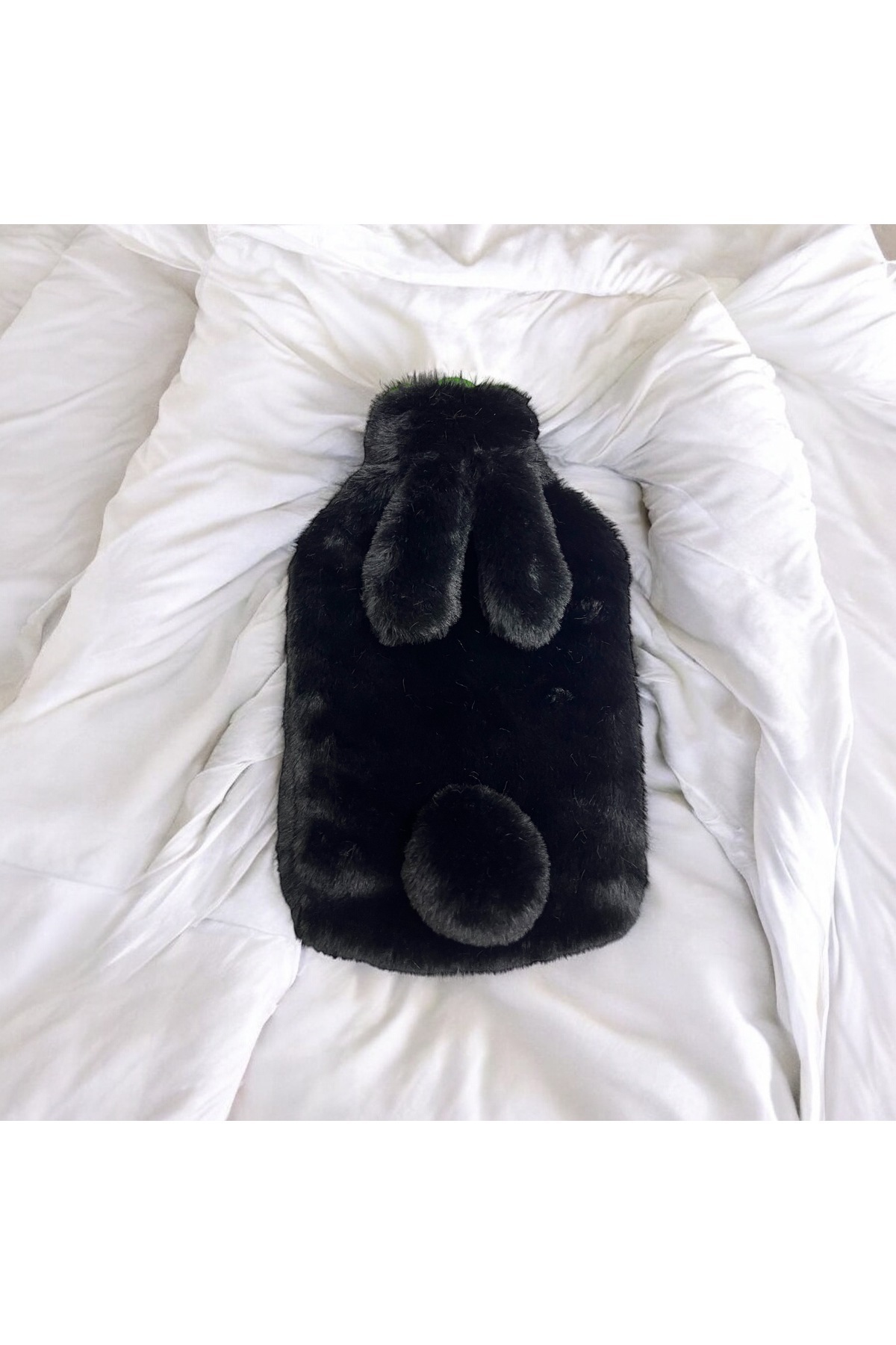 BAZNADESİGN Tavşan Model Siyah Sıcak Su Torbası