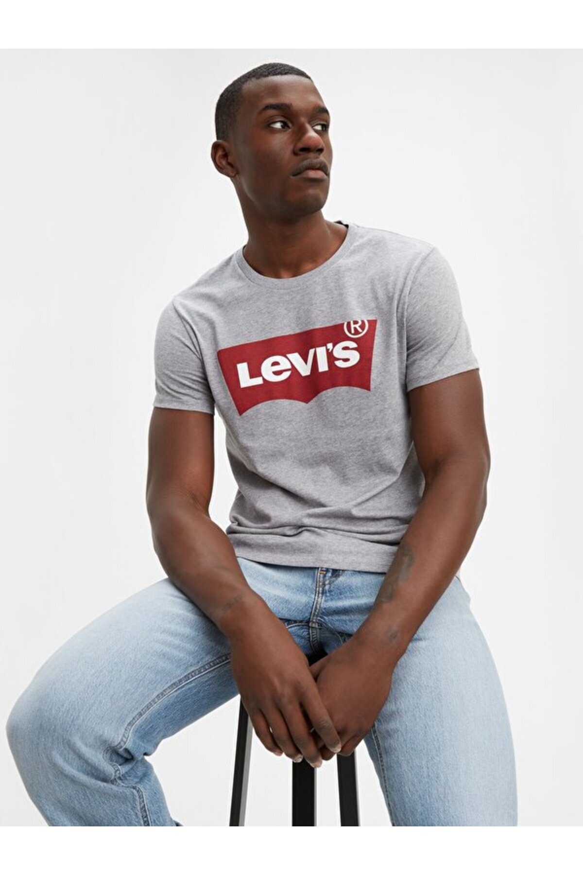 تی‌شرت مردانه خاکستری یقه گرد طرح‌دار لیوایز تی شرت Levi's