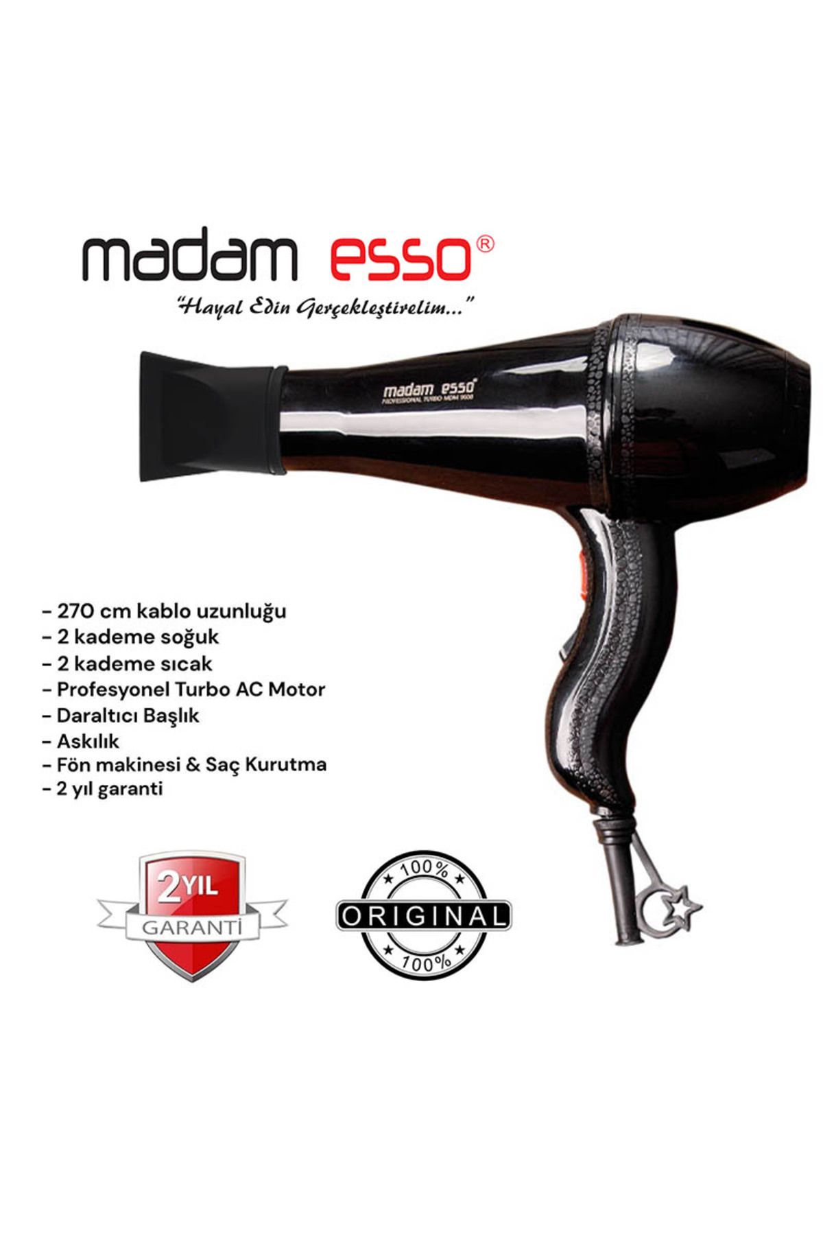 MADAMESSO Madam Esso Mdm-9600 Profesyonel Fön Makinesi & Saç Kurutma Makinesi