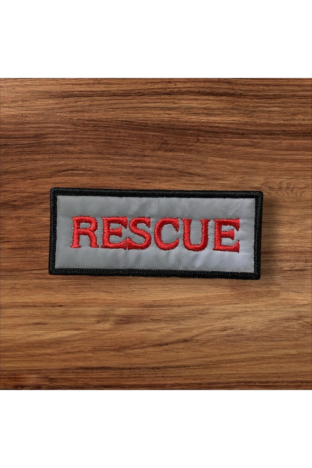 Ex Patch-Patch reflectorizant cu scris Rescue cu reflectorizant Arma 10 X 4 Cm 1