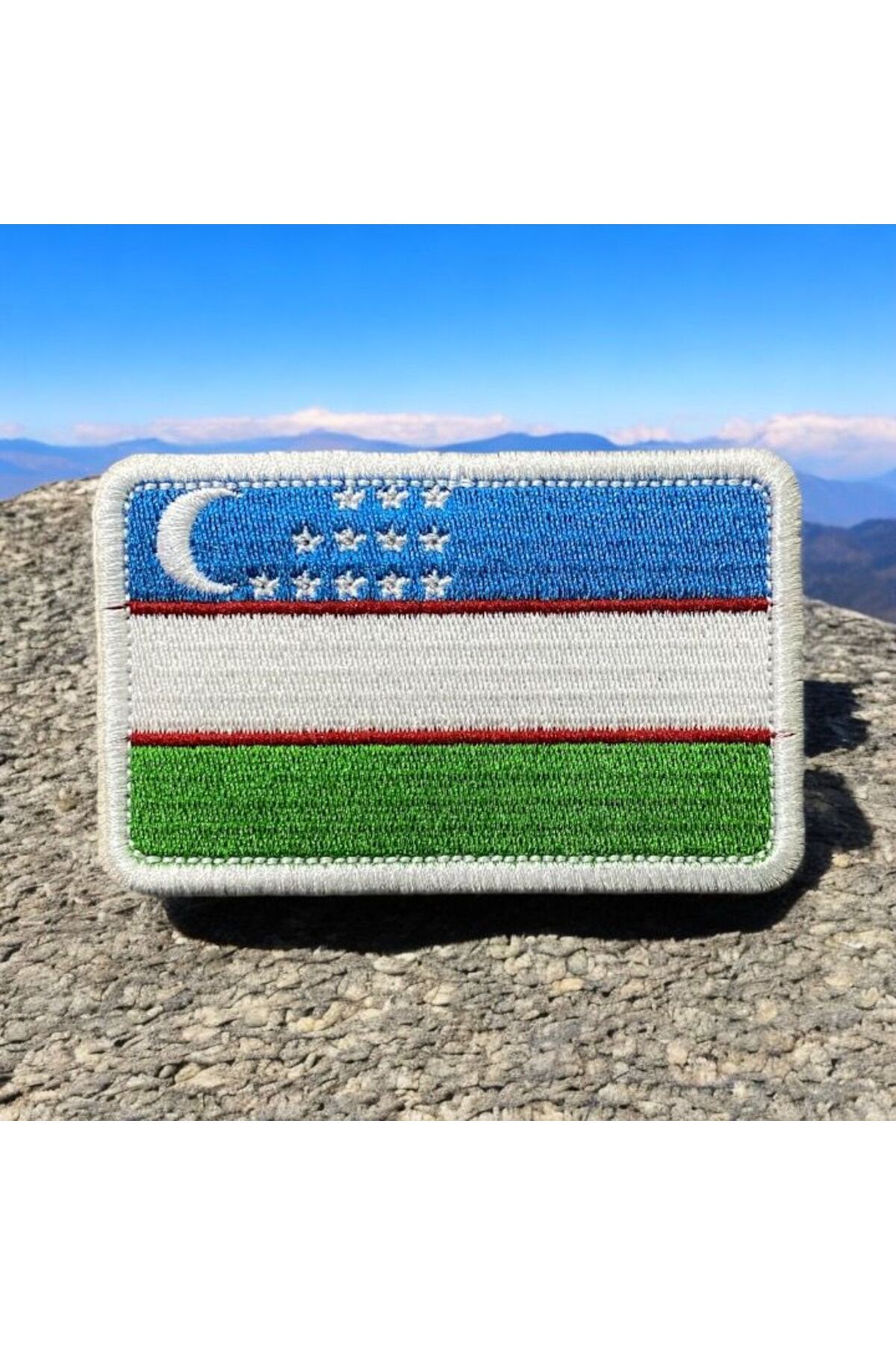 Ex Patch-Patch Steagul Uzbekistanului Broderie Crestă Șorț 8 X 5 Cm 1