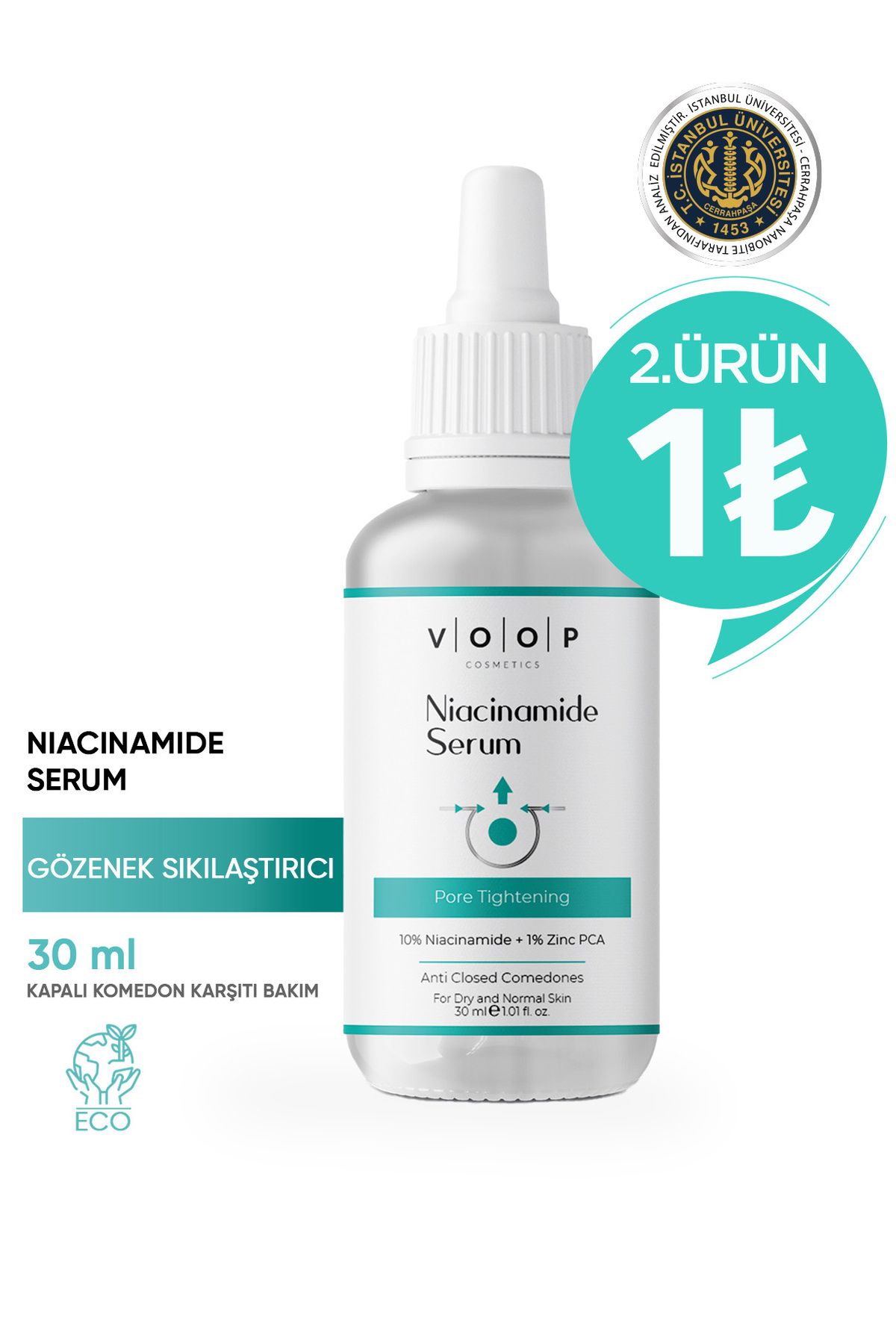 VOOP %10 Niacinamid Serum 30 ml | Gözenek Sıkılaştırıcı Cilt Bakım Serumu