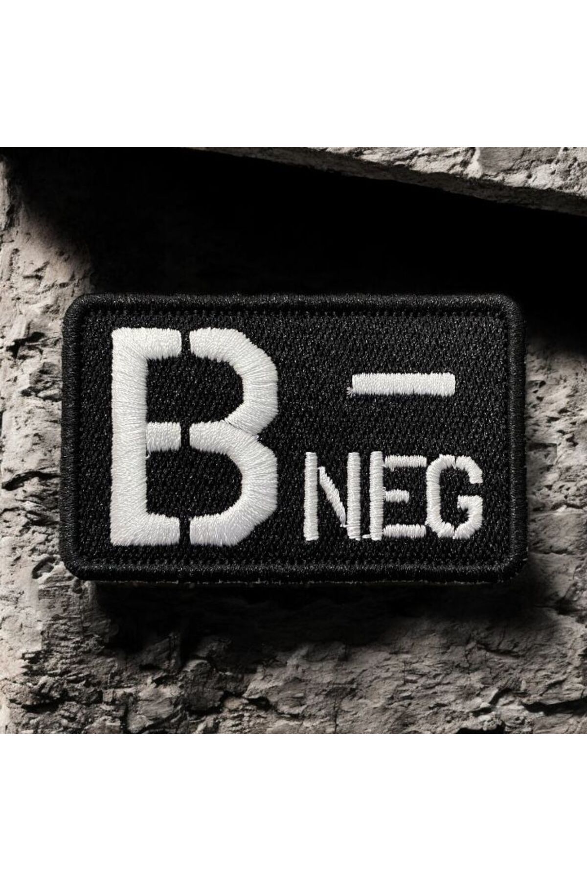 Ex Patch-Black Background White Color B Negative Blood Group Shield 8 X 5 cm 1