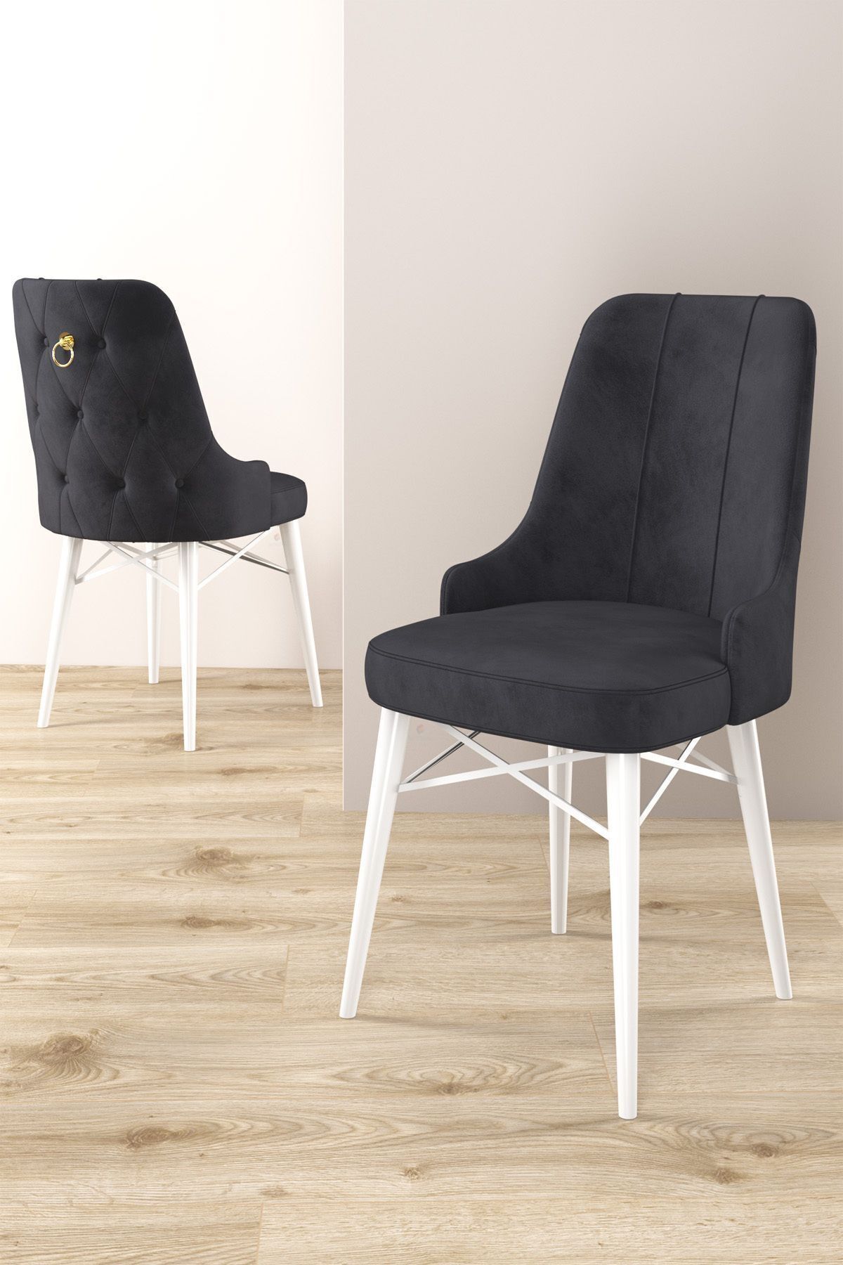 Mirka Beyaz 80x132 Açılabilir Mutfak Masası Takımı 6 Adet Sandalye-3