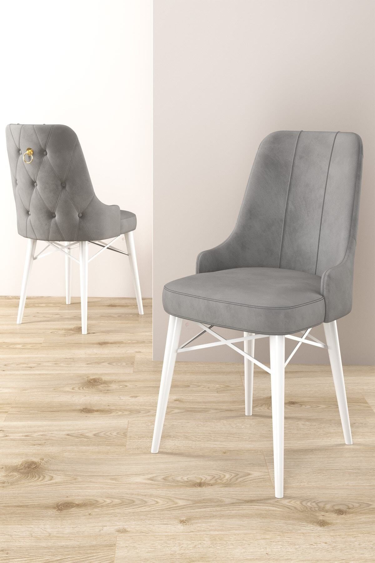 Diana Beyaz 80x132 Mdf Açılabilir Mutfak Masası Takımı 4 Sandalye, 1 Bench-4