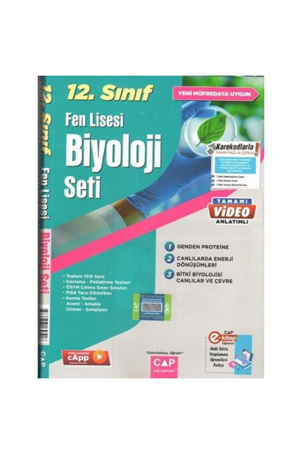 Çap Yayınları Çap 12. Sınıf Fen Lisesi Biyoloji Seti Parlayan Proje Ayraç Hediye