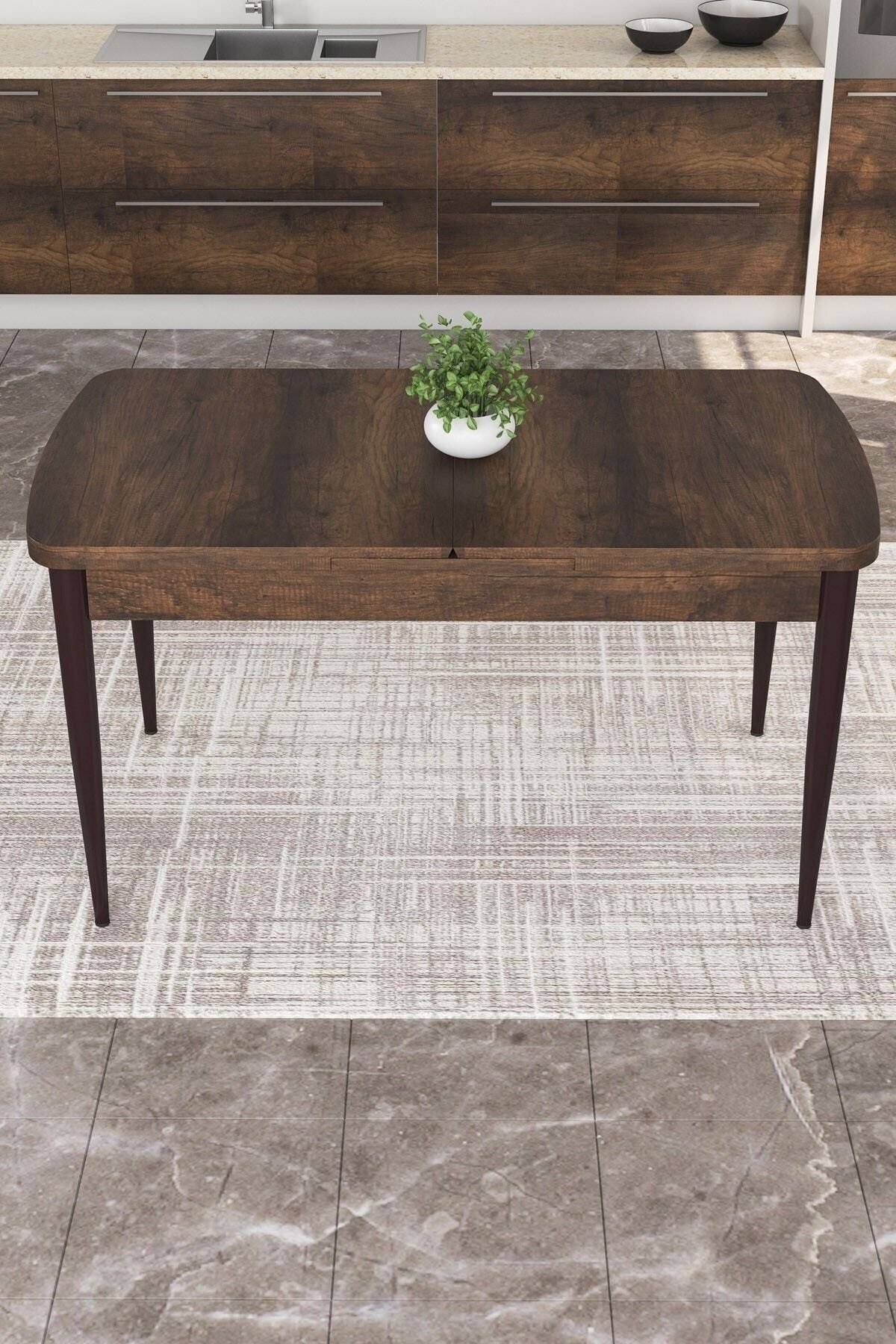 Mabel Barok Desen 80x132 Açılabilir Mdf Yemek Masası Takımı 6 Adet Sandalye-2