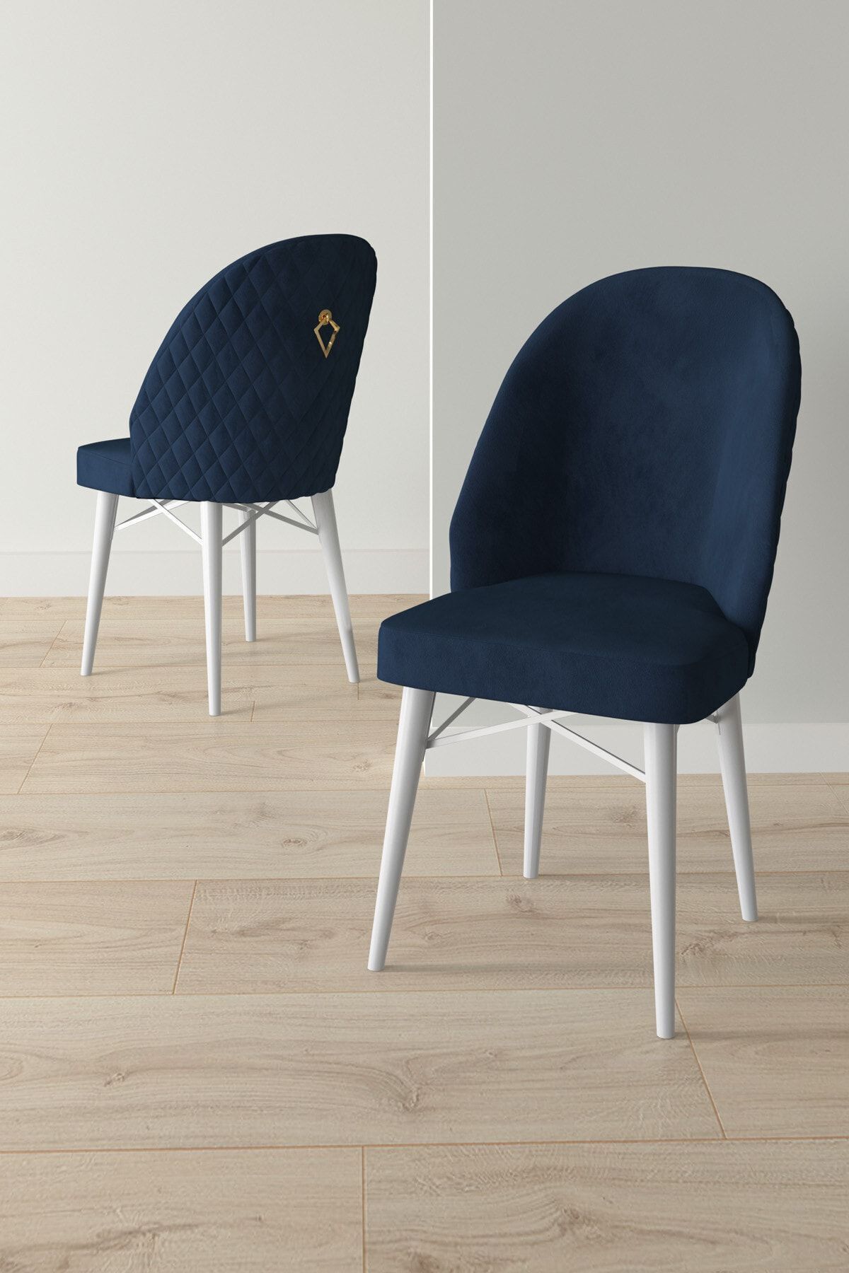 violeta Beyaz Mermer Desen 80x132 Mdf Açılabilir Mutfak Masası Takımı 6 Adet Sandalye-2