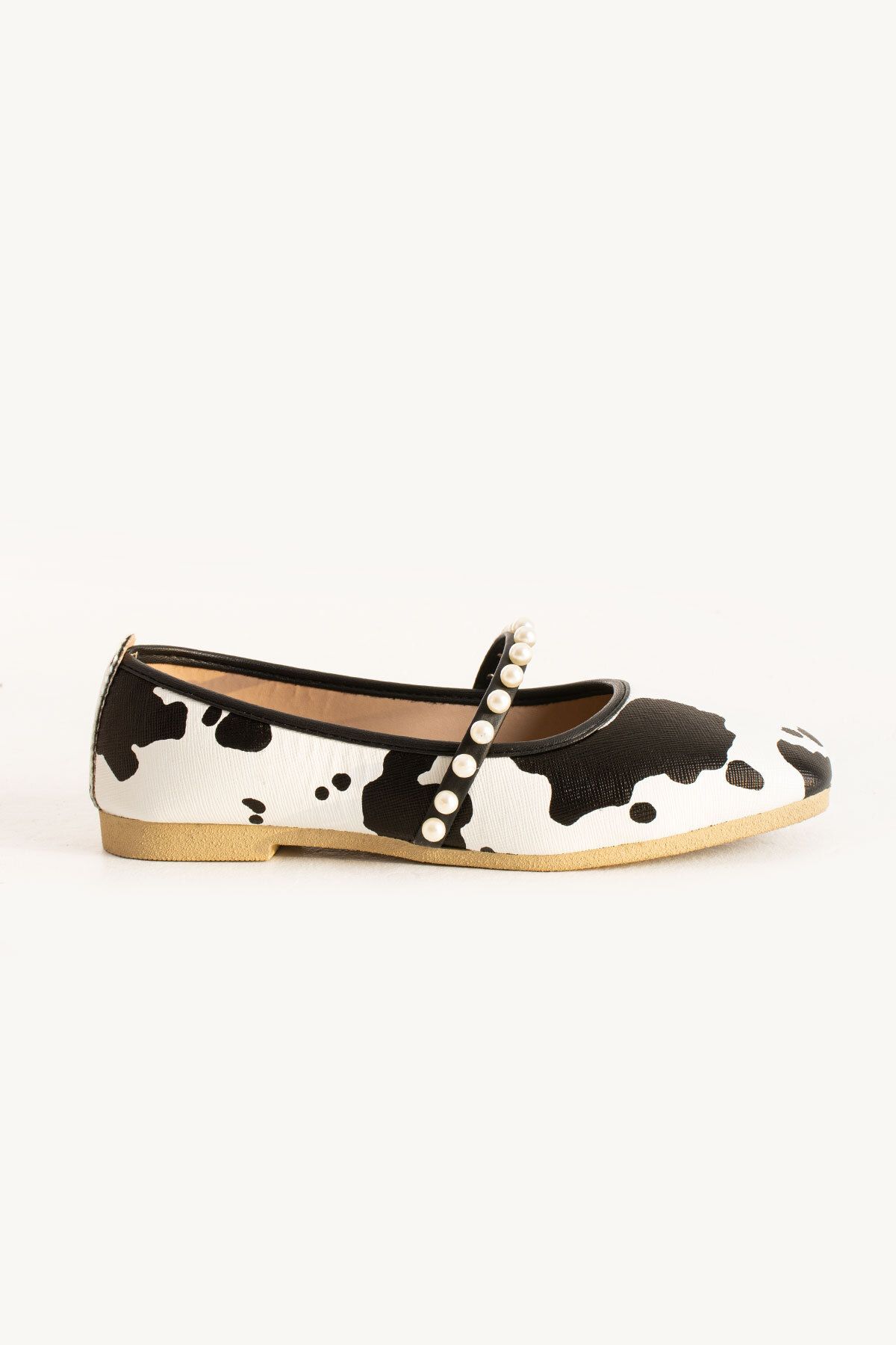 Moda Devrin-Women's Cow Pearl Ballerina Home and Outdoor Shoes 6