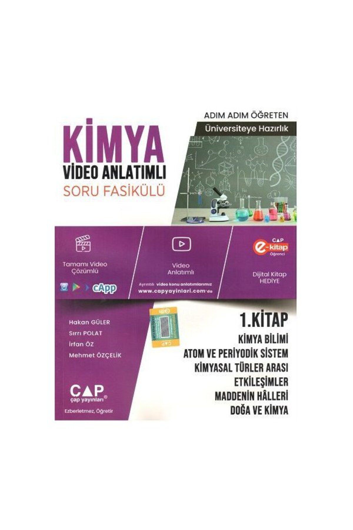 Çap Yayınları Çap Kimya 1. Kitap Konu Anlatımlı Soru Bankası Parlayan Proje Ayraç Hediye