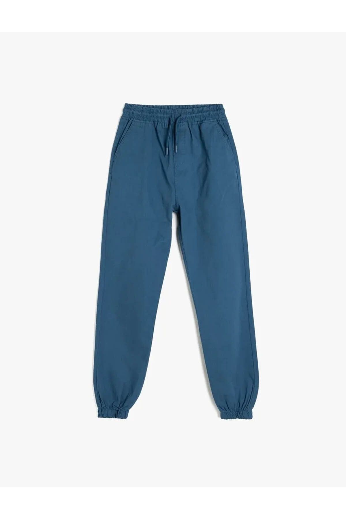 Koton-Pocket Detailed Cotton Blue Boy's Sweatpants 5Skb40053Tw 1