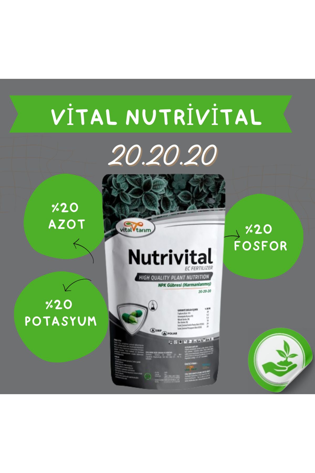 Vital Nutri̇vi̇tal 20.20.20 Yaprak Gübresi̇