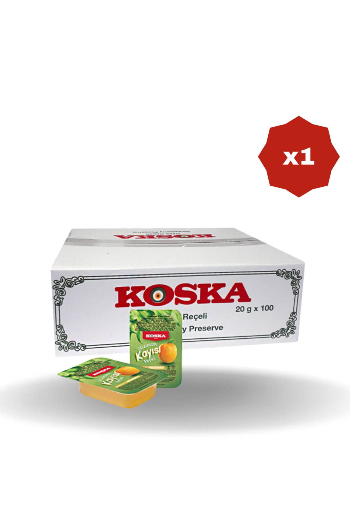 Koska PİKNİK KAYISI REÇELİ 20 GR 100'LÜ - (1 PAKET)