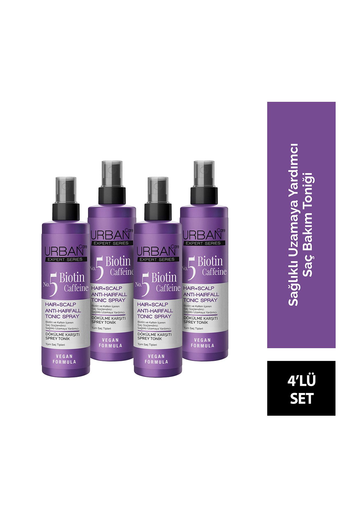 Urban Care Expert Biotin ve Kafein Dökülme Karşıtı Tonik Seti 4x200ml Set-vegan