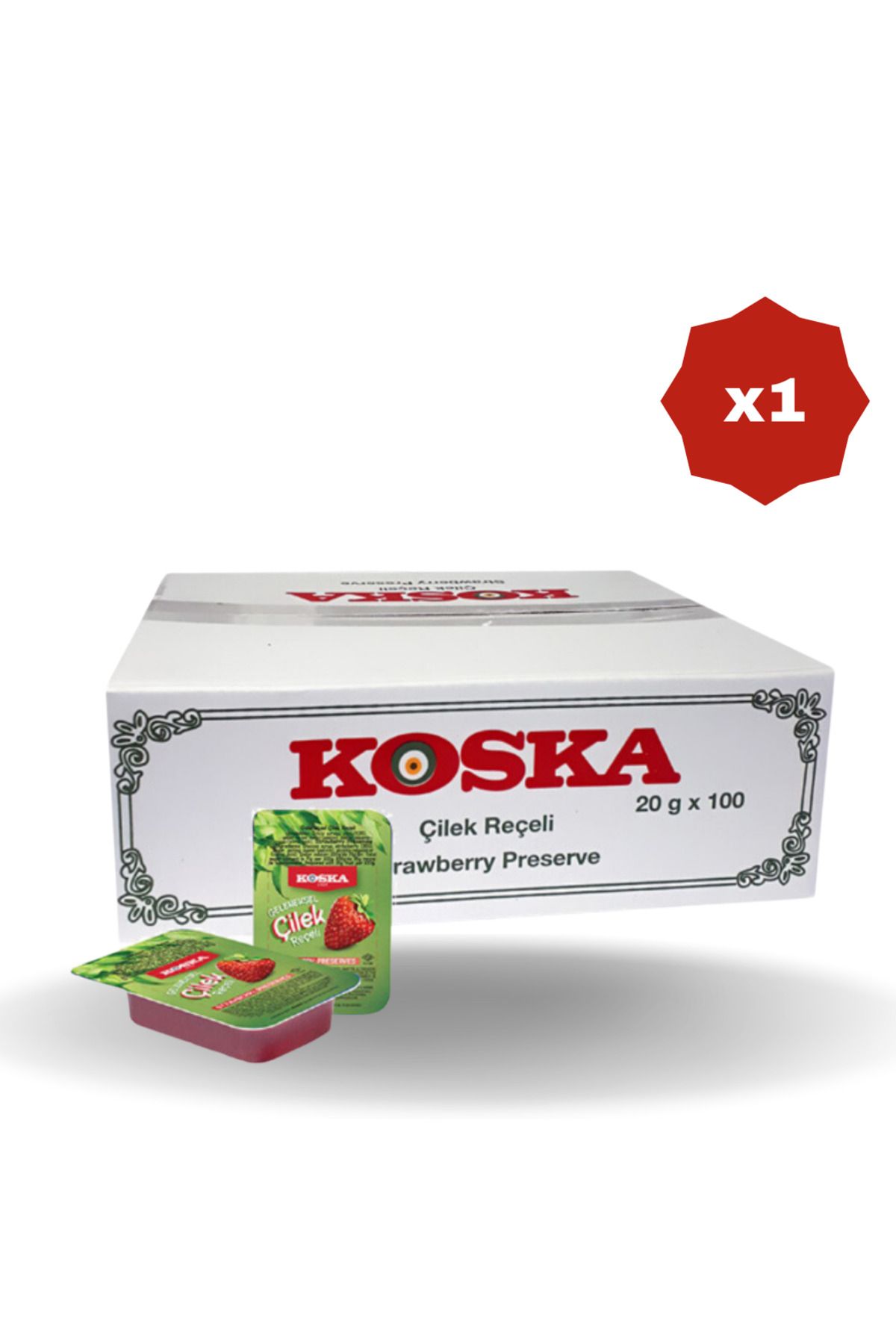 Koska PİKNİK ÇİLEK REÇELİ 20 GR 100'LÜ - (1 PAKET)