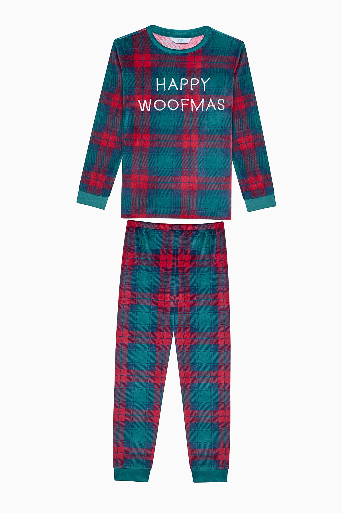 Penti Unisex Çocuk Plaid Kırmızı Pijama Takımı