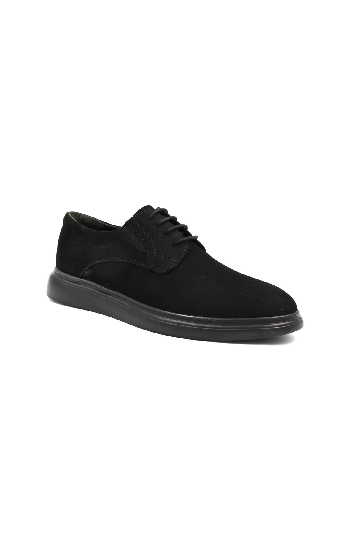 BEYAZ-Stilloni Genuine Leather Men's Casual Shoes - Poly, Light Sole, Lace-Up, Black 1