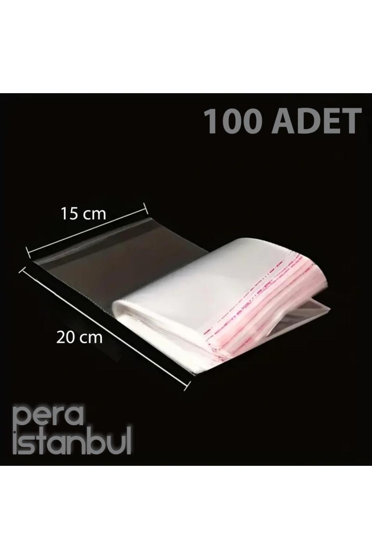 Pera İstanbul 100 Adet 15x20 Kendinden Yapışkanlı Açılıp Kapanabilir Şeker Kurabiye Şeffaf Plastik Poşet Torba