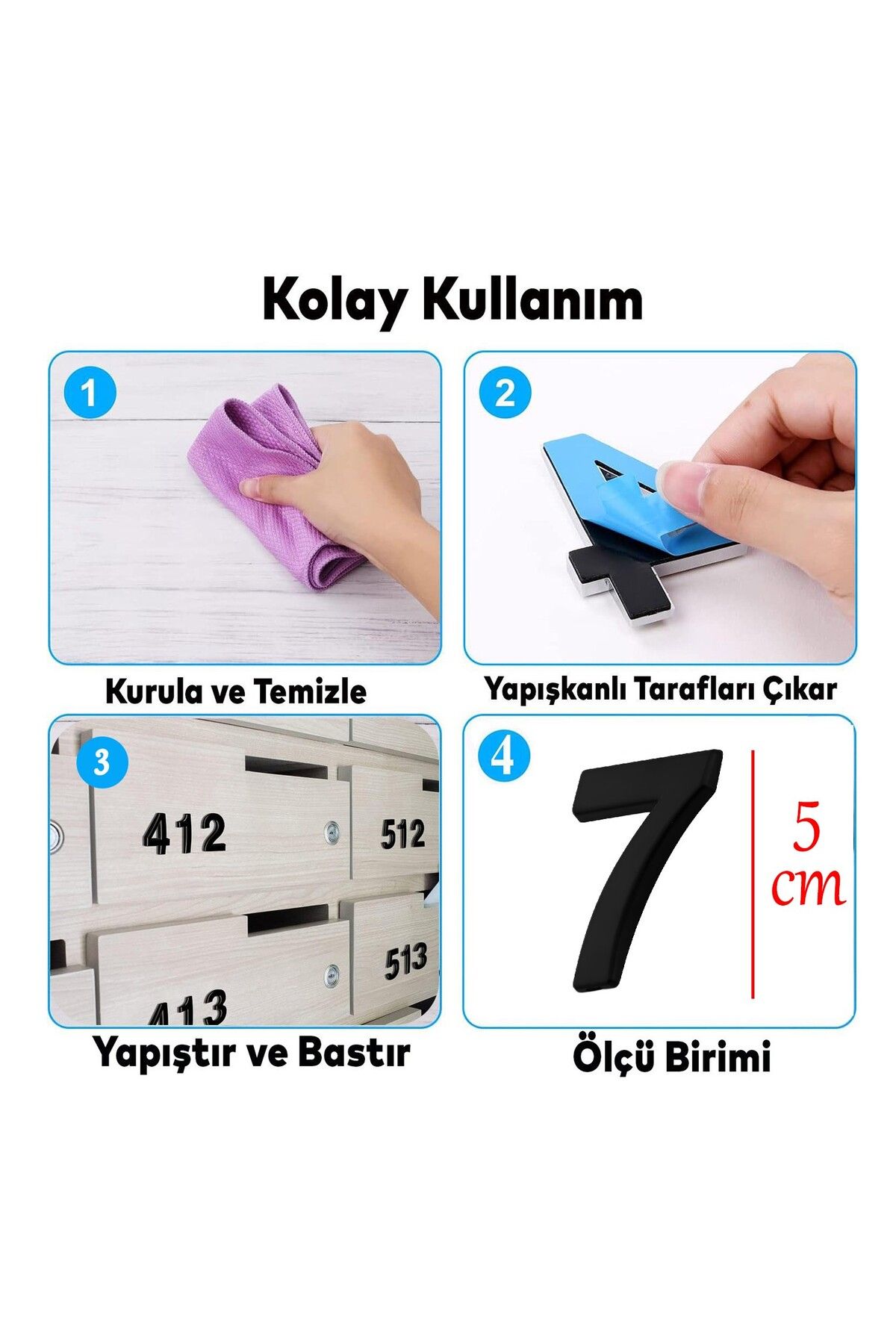 Badem10-Αυτοκόλλητο Αριθμός Πόρτας Μικρό Μέγεθος 50 mm 5 cm Αριθμός 7 Αριθμός Επτά Αριθμός Μαύρο Χρώμα Αριθμοί 1 Τεμάχιο 2
