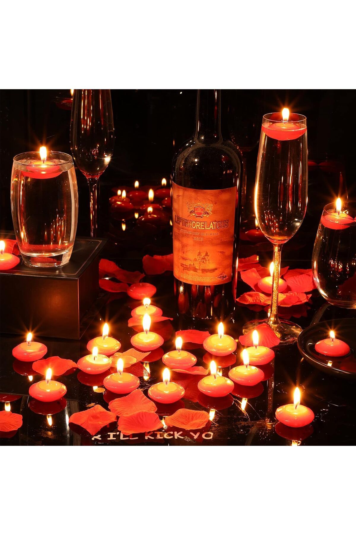 Home Zone-15 Pcs 1.5'' Unscented Floating Candles for Centerpieces (Red) 3