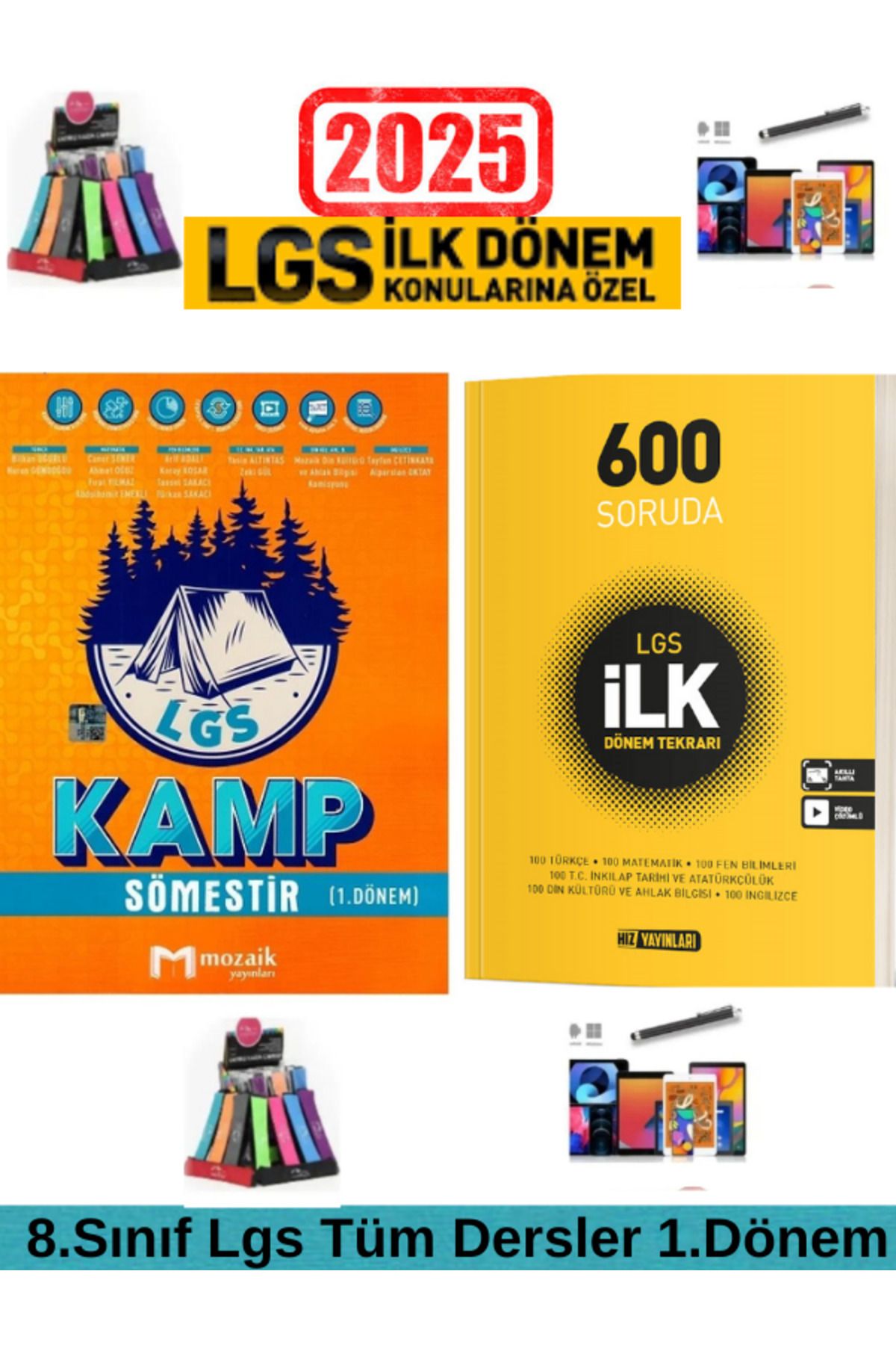 Marsis Yayınları Mozaik 8.Sınıf Lgs 1.Dönem Tüm Dersler Soru Bankası+Hız 600 Soruda İlkDönem Tekrarı+Kalem+Kalemlik