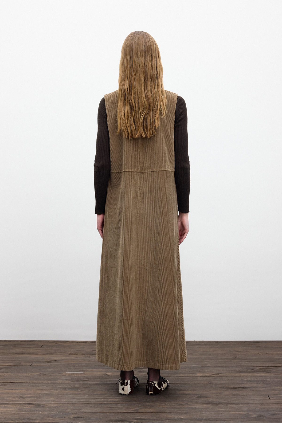Manuka-Κοτλέ Φόρεμα Gilet - Camel 8
