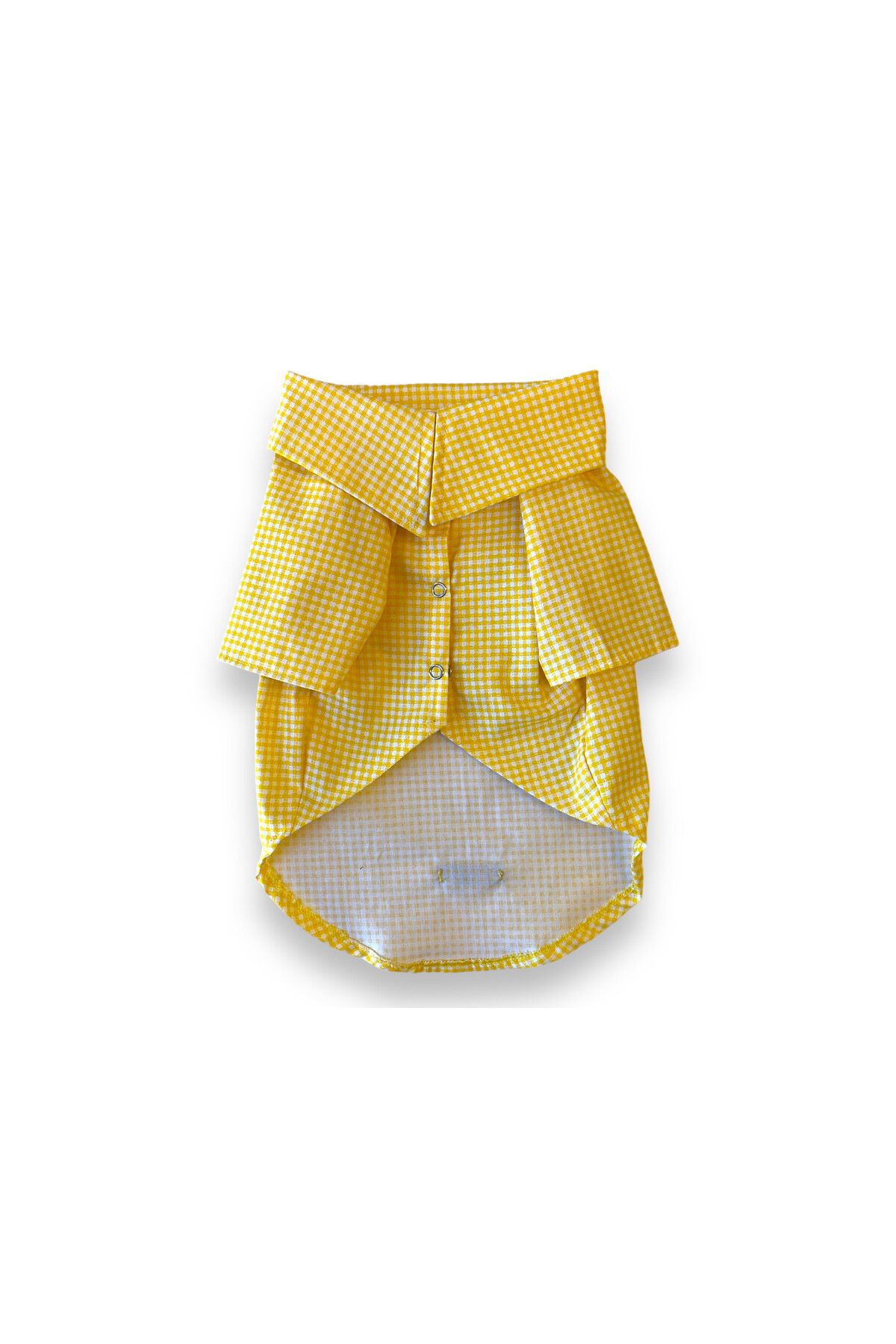 Luli Pet-Yellow Gingham Dog Shirt 1