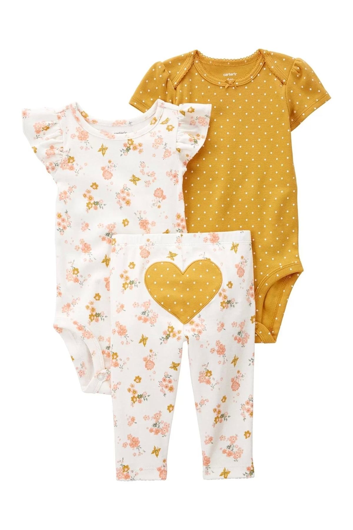 belle vista Layette Kız Bebek 3'lü Set  Karışık Renkli