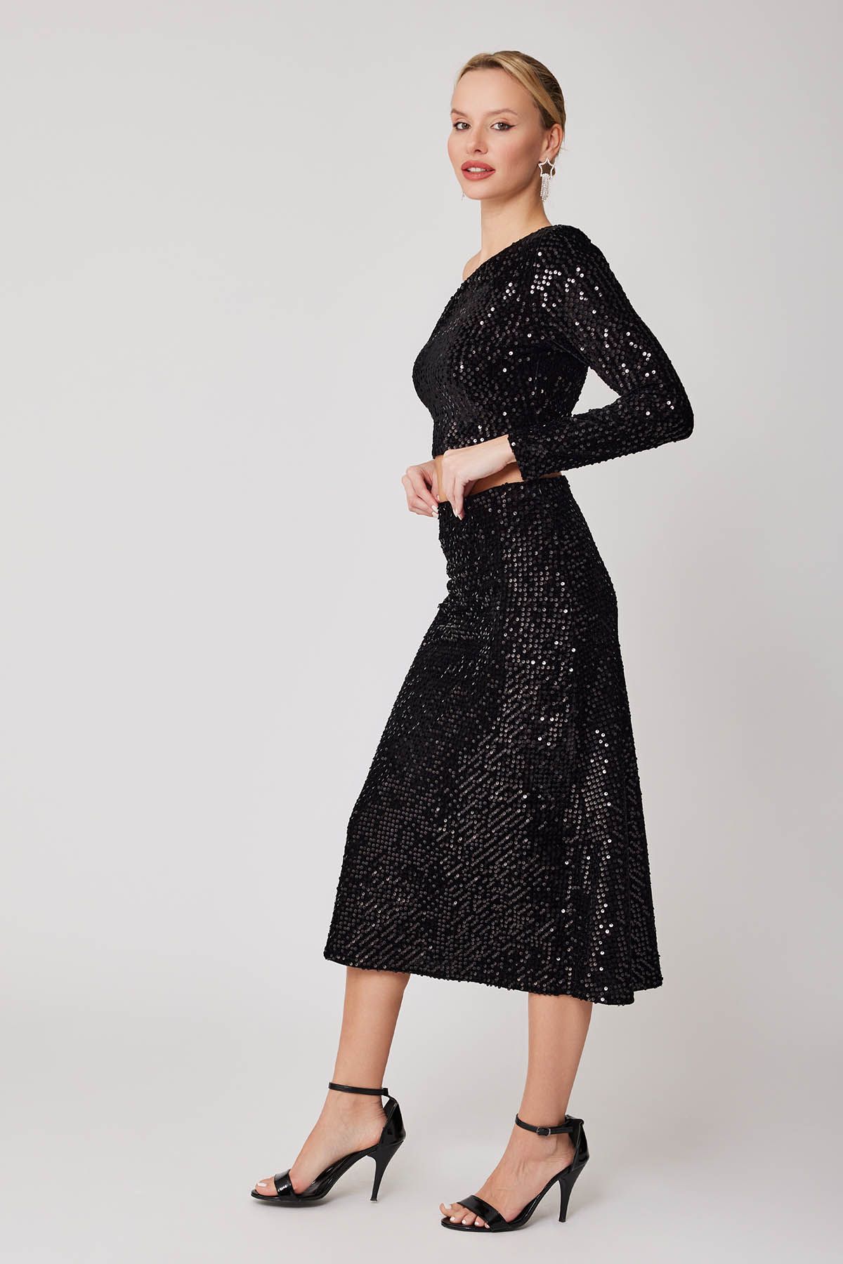 Vitrin-Sequin Midi Skirt 3