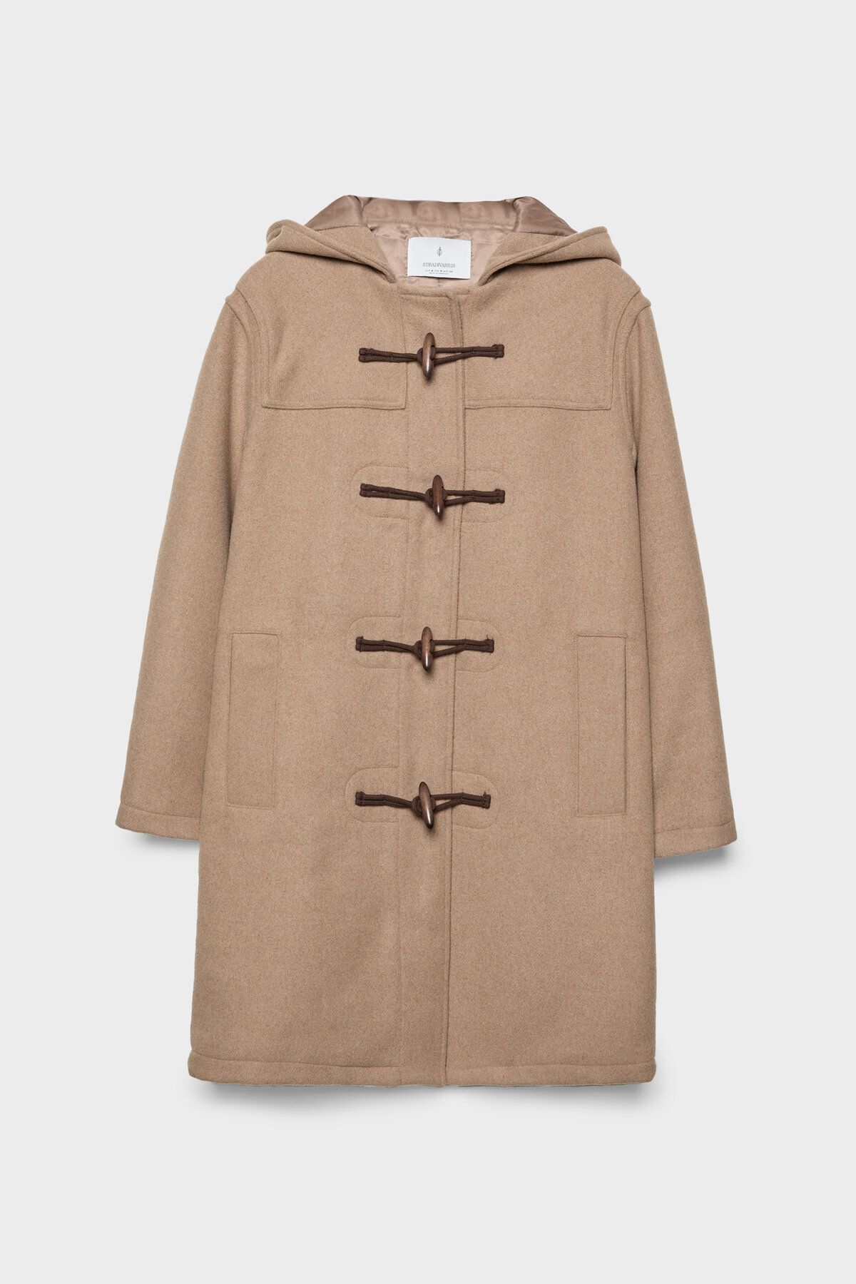 Stradivarius-Felt texture midi duffle coat 5