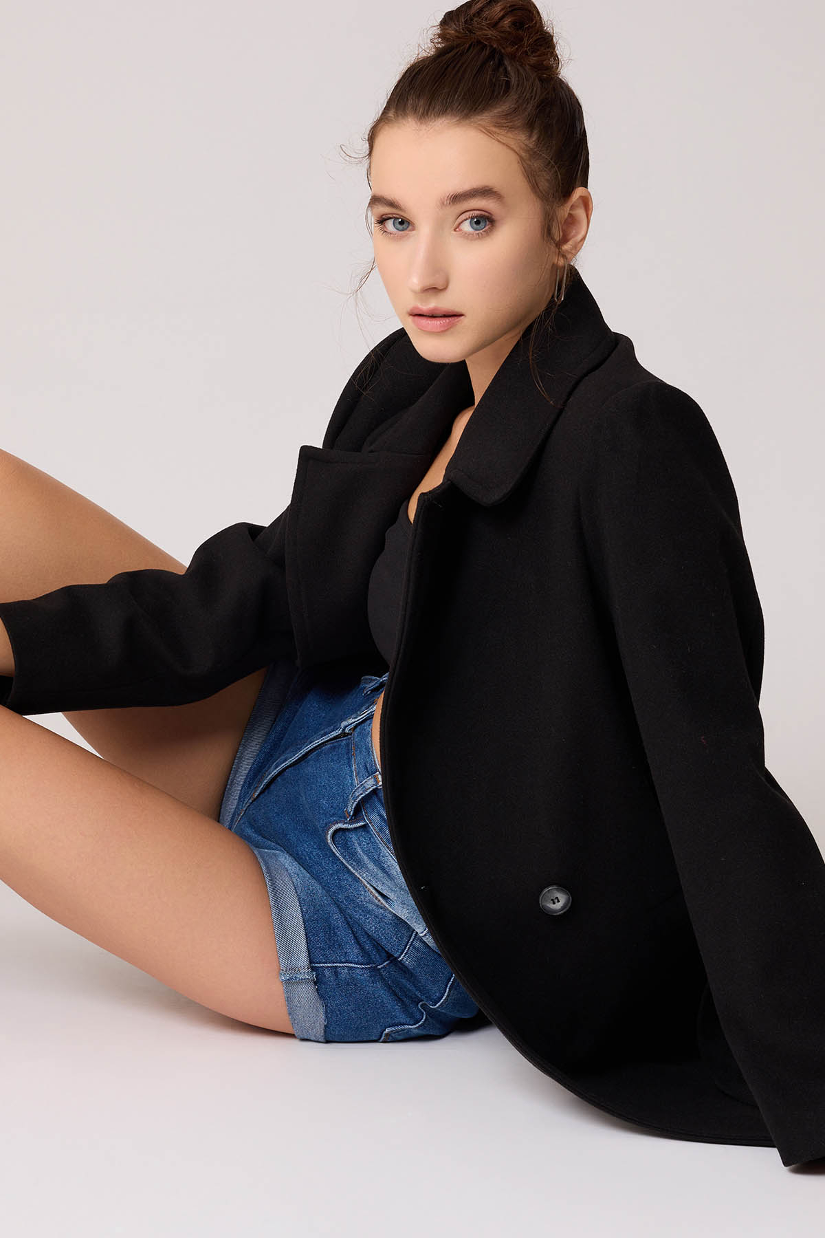 Vitrin  Önden Düğmeli Beli Kuşaklı Uzun Kaşe Kaban - Görsel 5