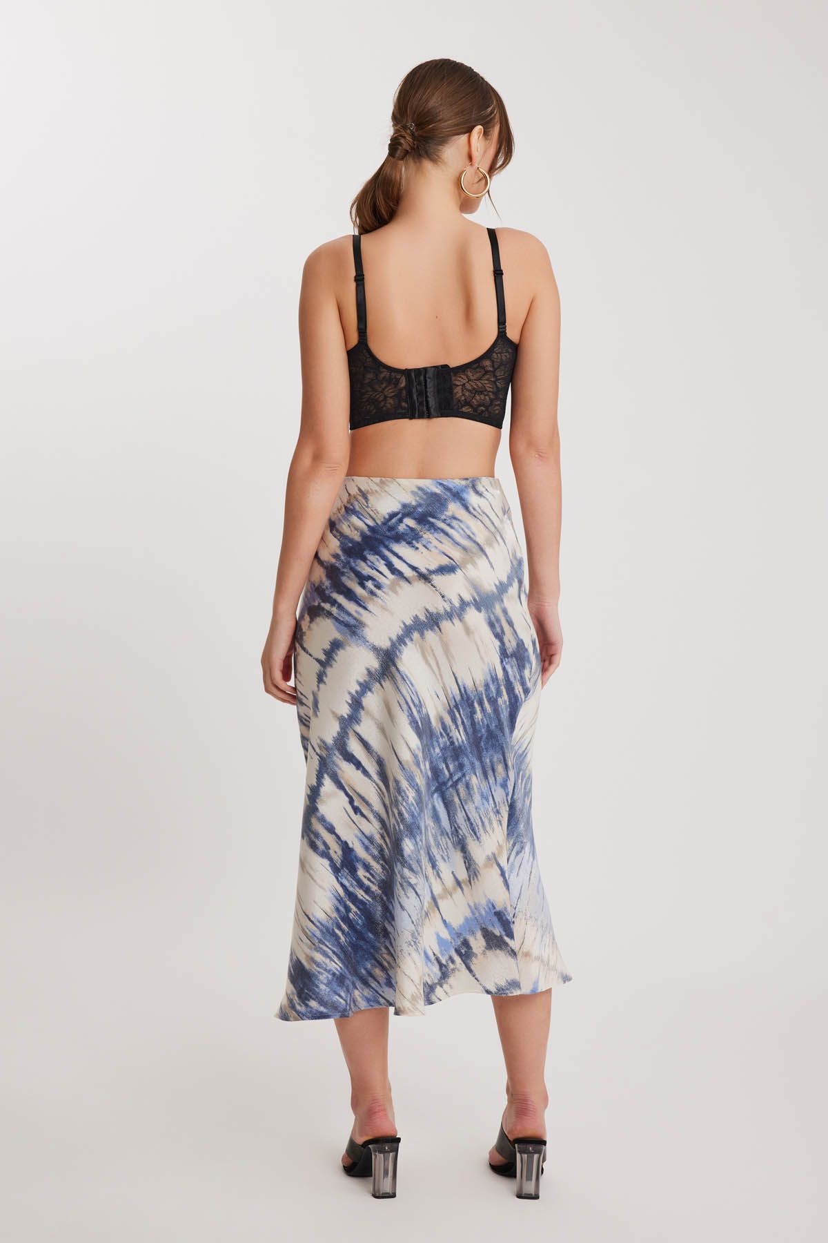 Vitrin-Shiny Pattern Midi Skirt 5