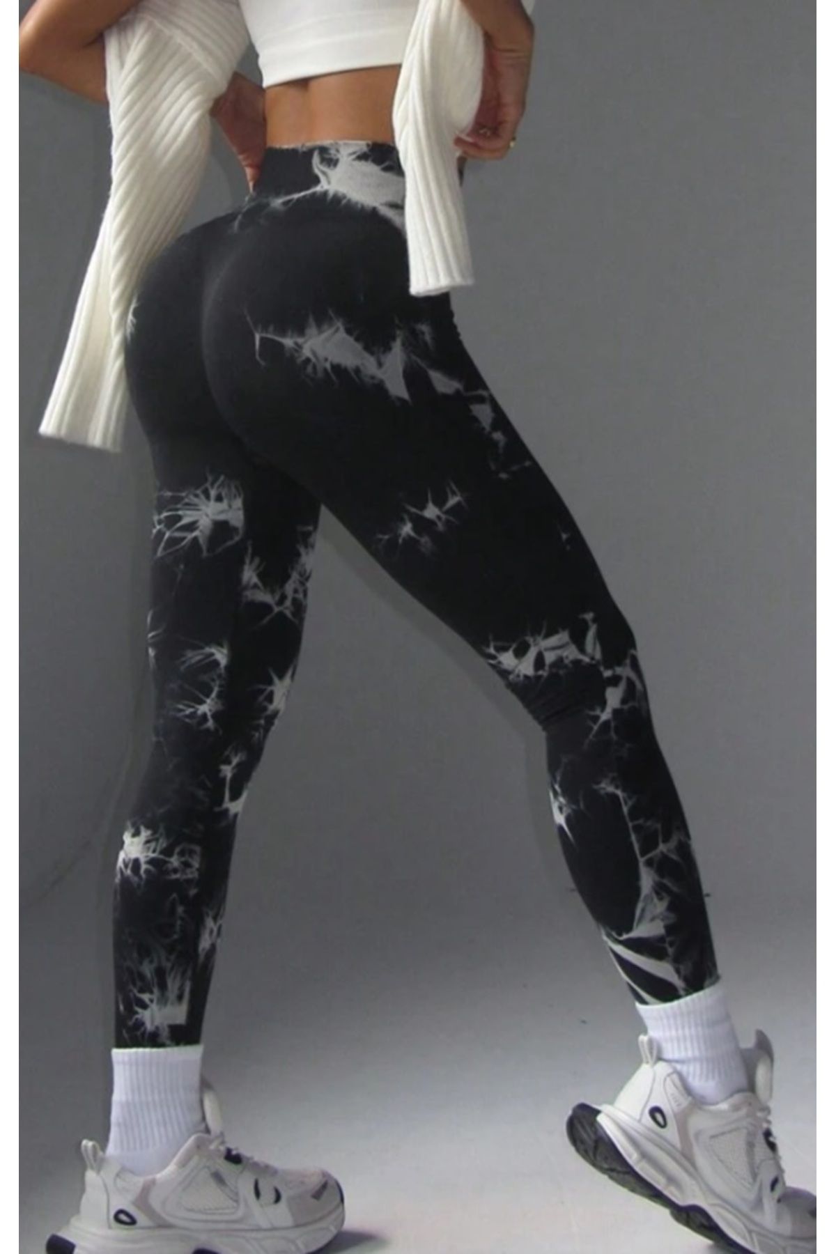 LUSEL-Brazilian Drawstring Tie-Dye Pattern Seamless Yoga Leggings - Buttock Lifting and Shaping Hip 3