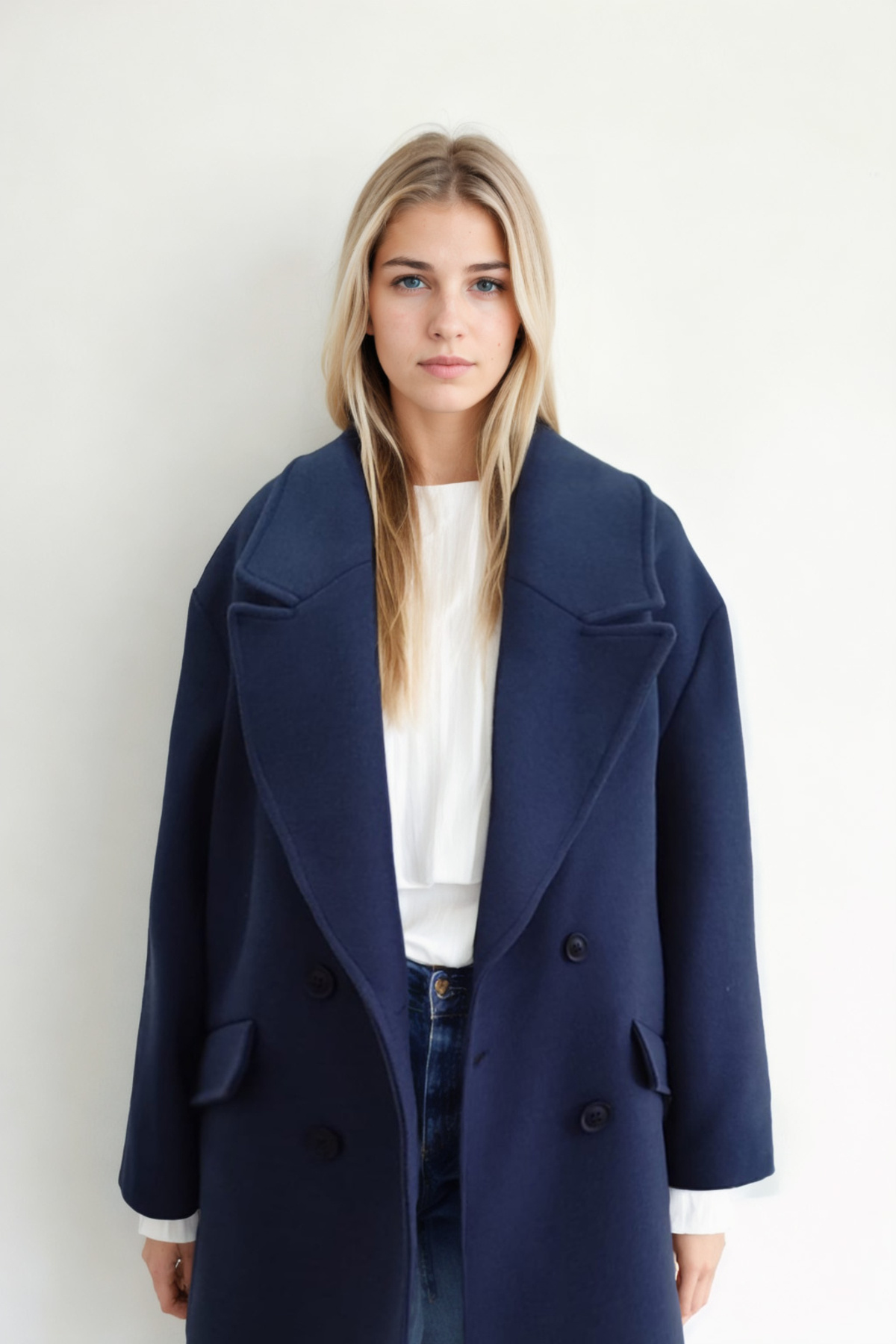 Vitrin  Düşük Omuzlu Uzun Kaban - Görsel 2