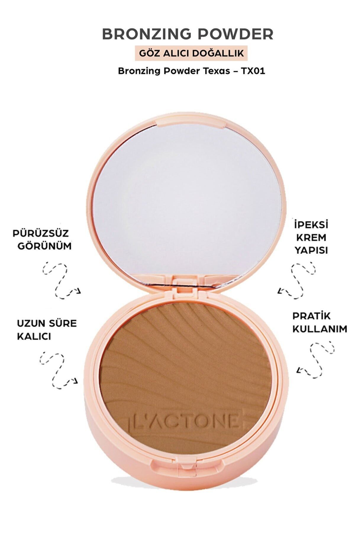 L'ACTONE Bronzing Powder Texas - Tx01 Professional Make Up Bronzer Kontür Pudrası-3