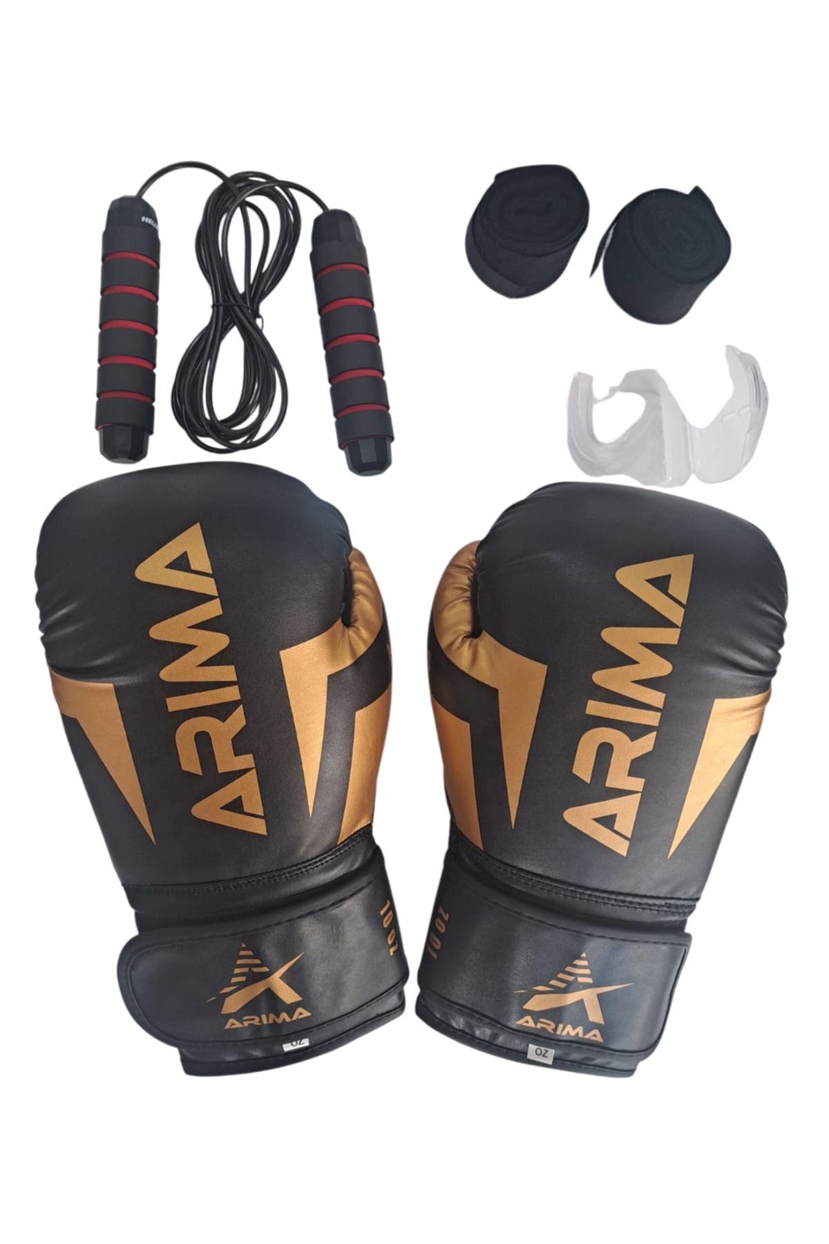 ARIMA Arıma Nova-4 Boks Kickboks Muaythai Eldiveni + Bandaj+ Dişlik + Atlama İpi Set