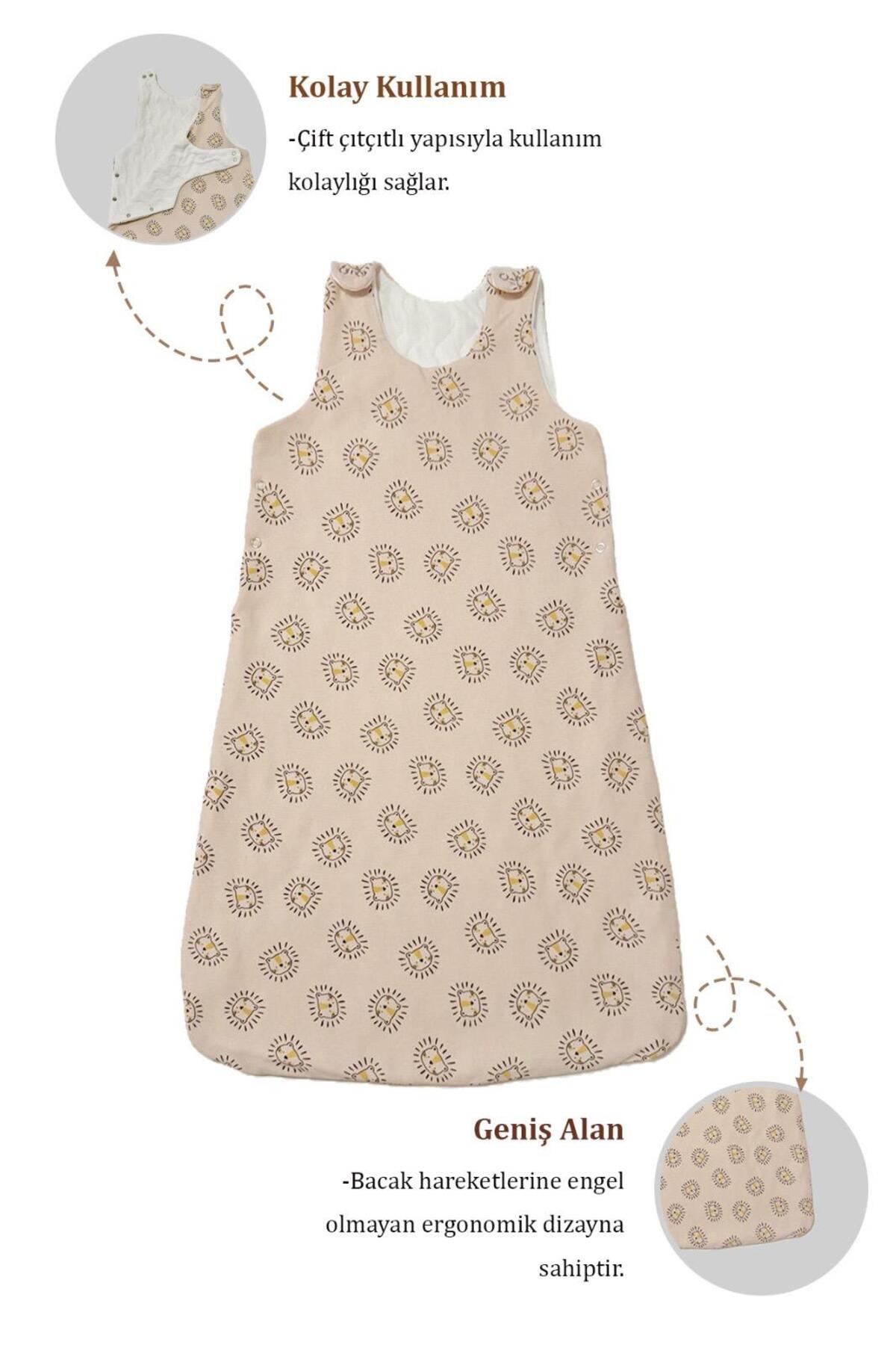 Lumos Trade Yeni Doğan Bebek Sevimli Aslan Desenli Soft Kundak Uyku Tulumu 0-6 Ay 1 Tog - Fular Önlük Hediyeli fotoğrafı 3 (önizleme)