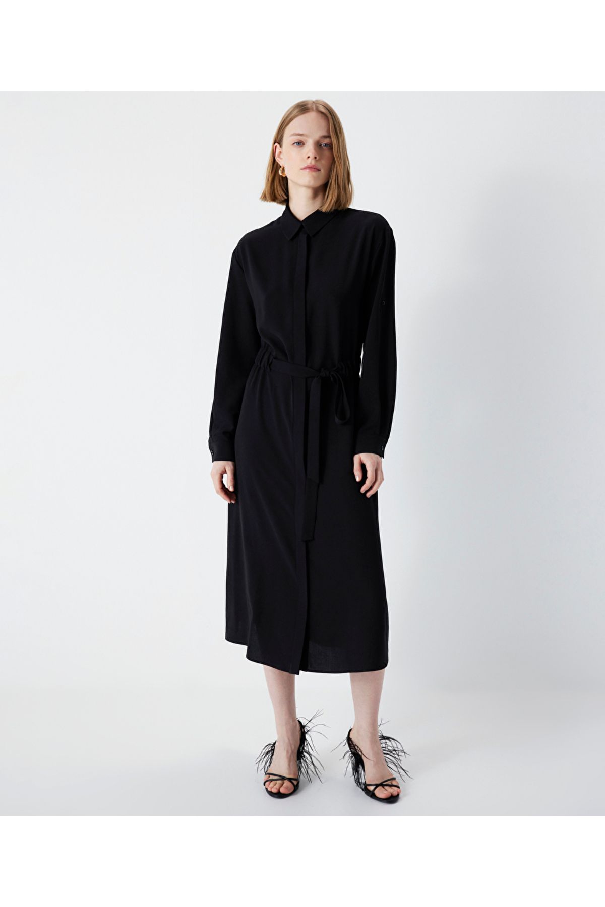 İpekyol-Adjustable Waist Shirt Dress 4