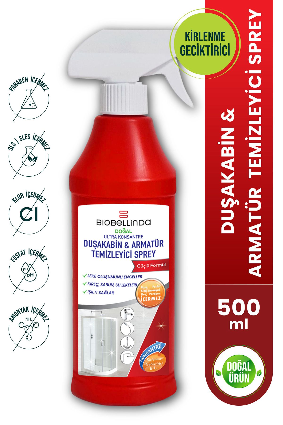 BioBellinda Duşakabin & Armatür Temizleyici Sprey 500 Ml