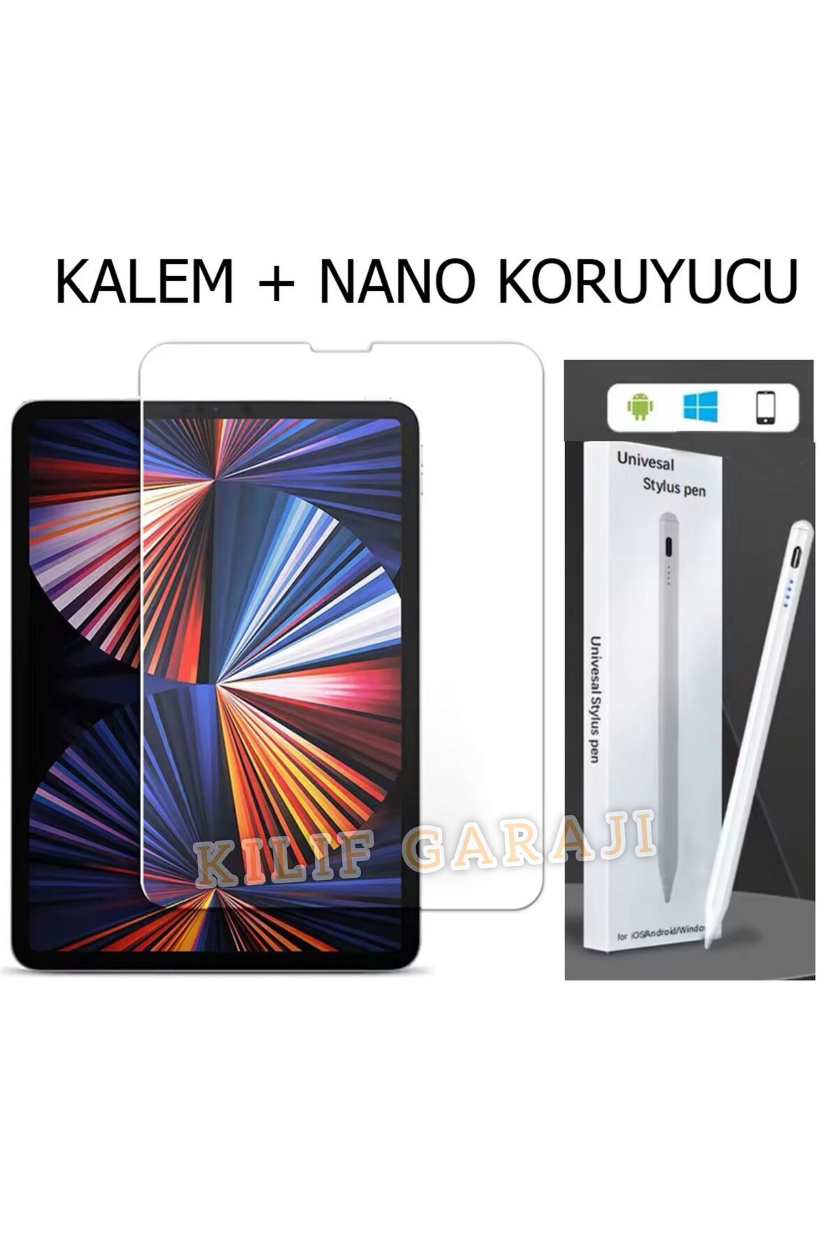 corcishop Lenovo Tab M9 TB310FU Uyumlu Dokunmatik Kalem ve Ekran Koruyucu