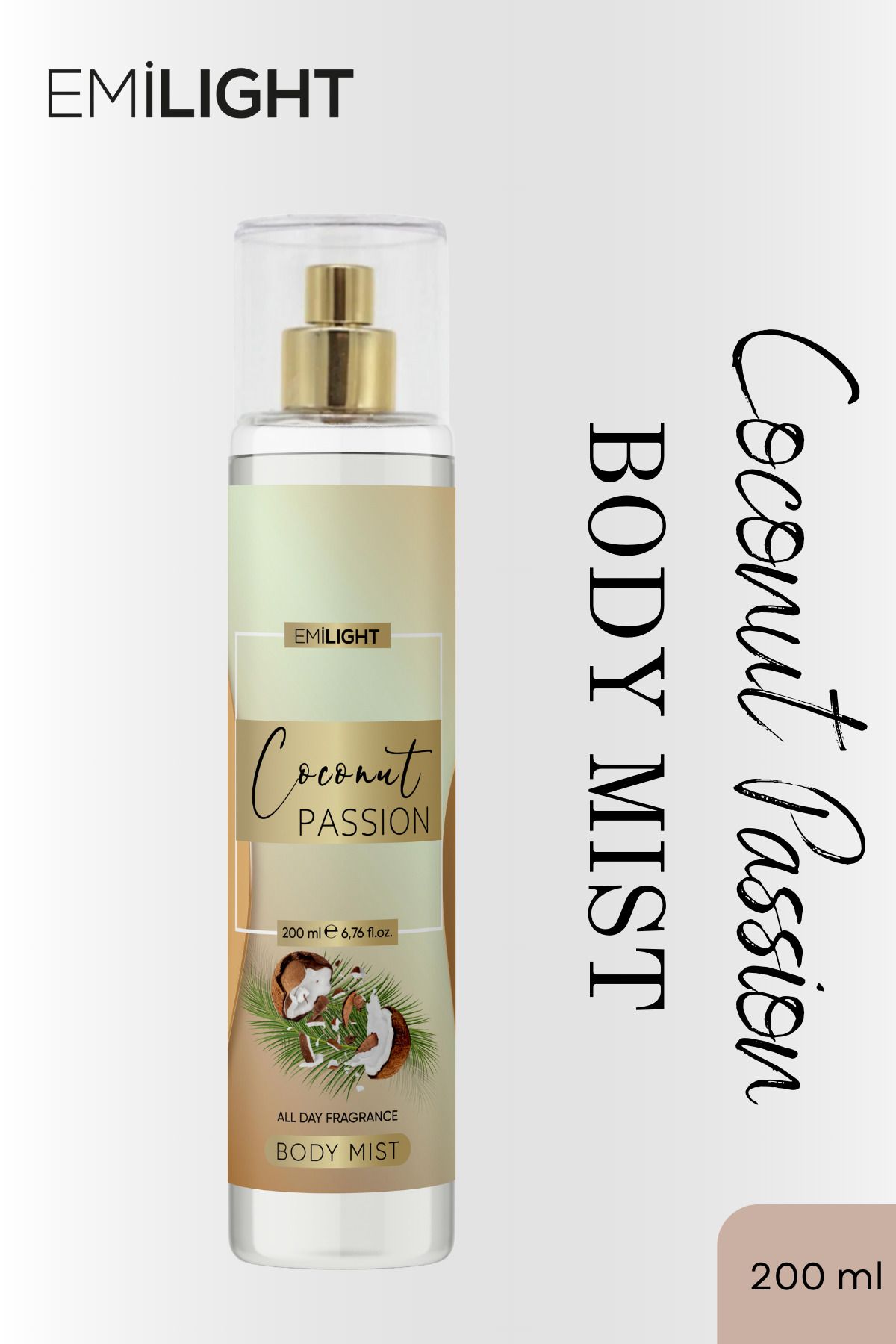 EMİLIGHT Body Mist, Coconut Passion Vücut Parfümü, Coconut Passion 200ml