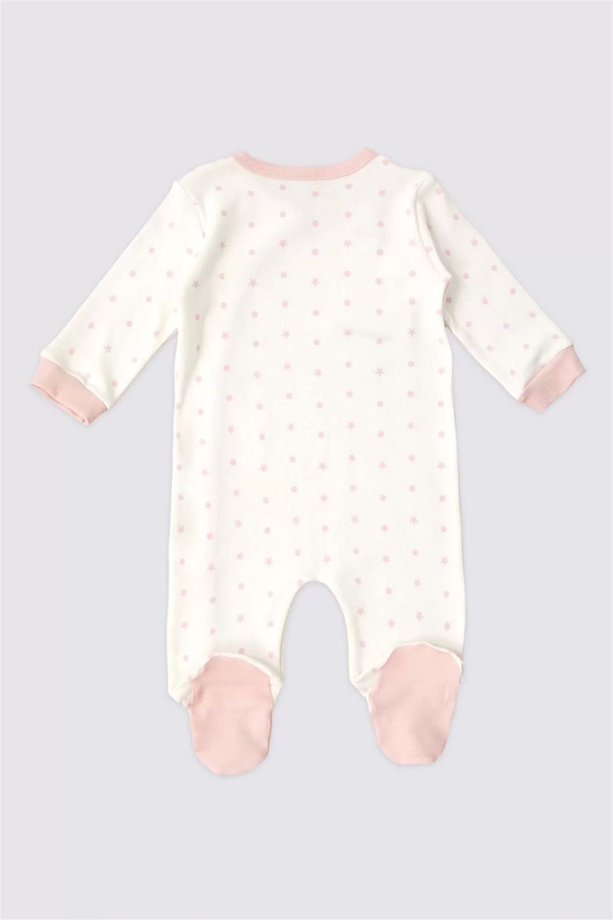 TİMİON-Defnada Baby Girl Jumpsuit - with Booties, Cream Color 3