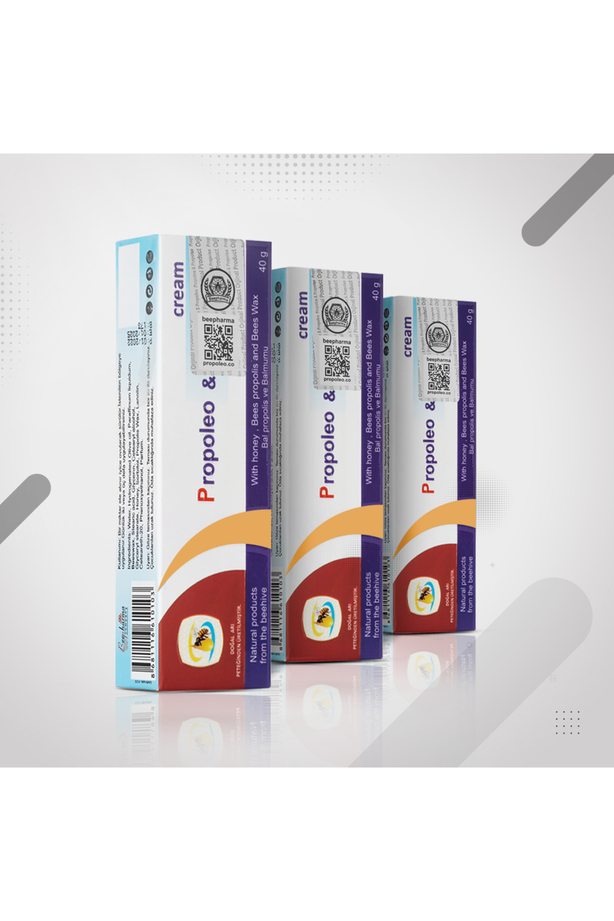 propoleo-Porpoleo Cream Cream with Honey, Wax and Propolis Extract 40g X3 1