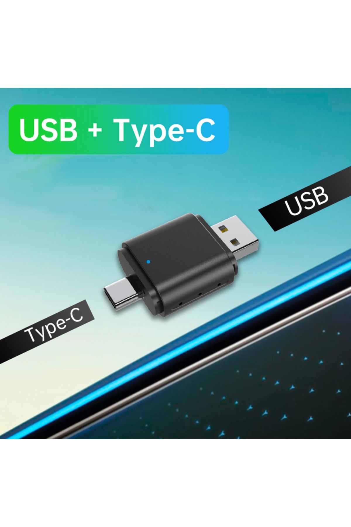 Yeni Tasarım Mini Kablosuz İOS ANDROİD Uyumlu Carplay Usb ve Type-c 2in1 Araç Multimedya Adaptörü - 4