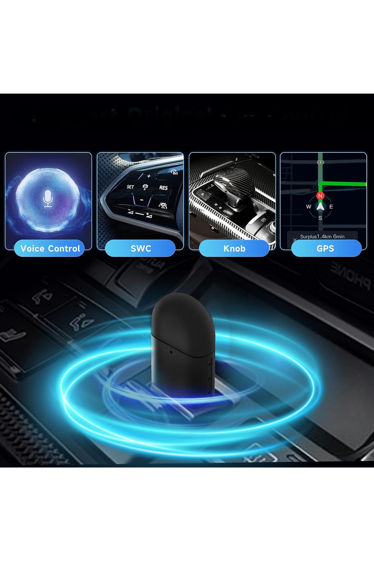Yeni Tasarım Mini Kablosuz İOS ANDROİD Uyumlu Carplay Usb ve Type-c 2in1 Araç Multimedya Adaptörü - 6