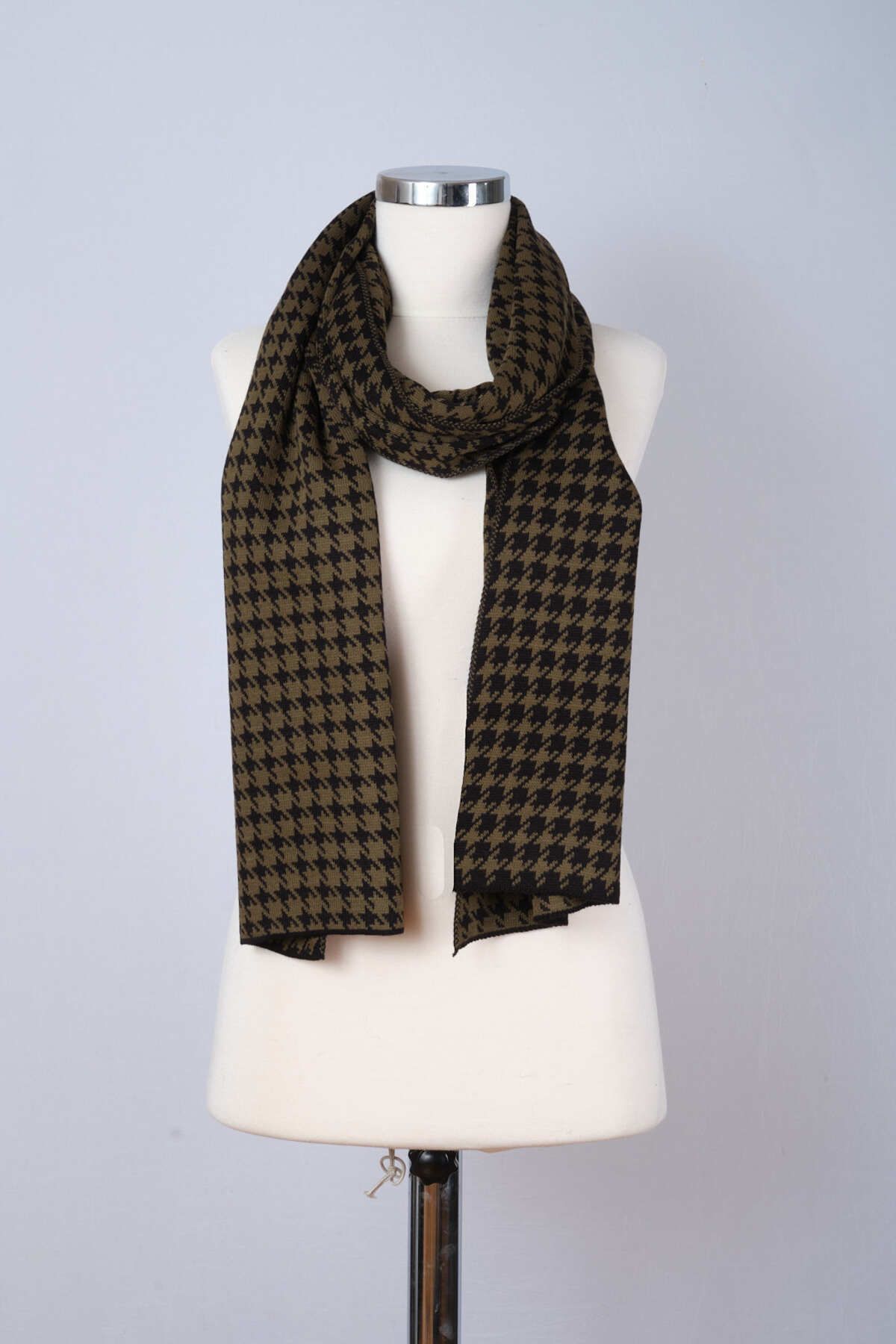 Sebir Moda-Houndstooth Patterned Knitwear Scarf 2